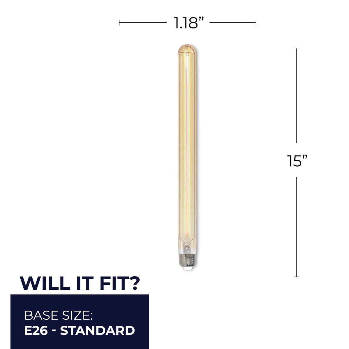T9L 5W Dimmable Amber Filament LED Light Bulb with E26 Base, 2100K, 400 Lumens, 4-Pack