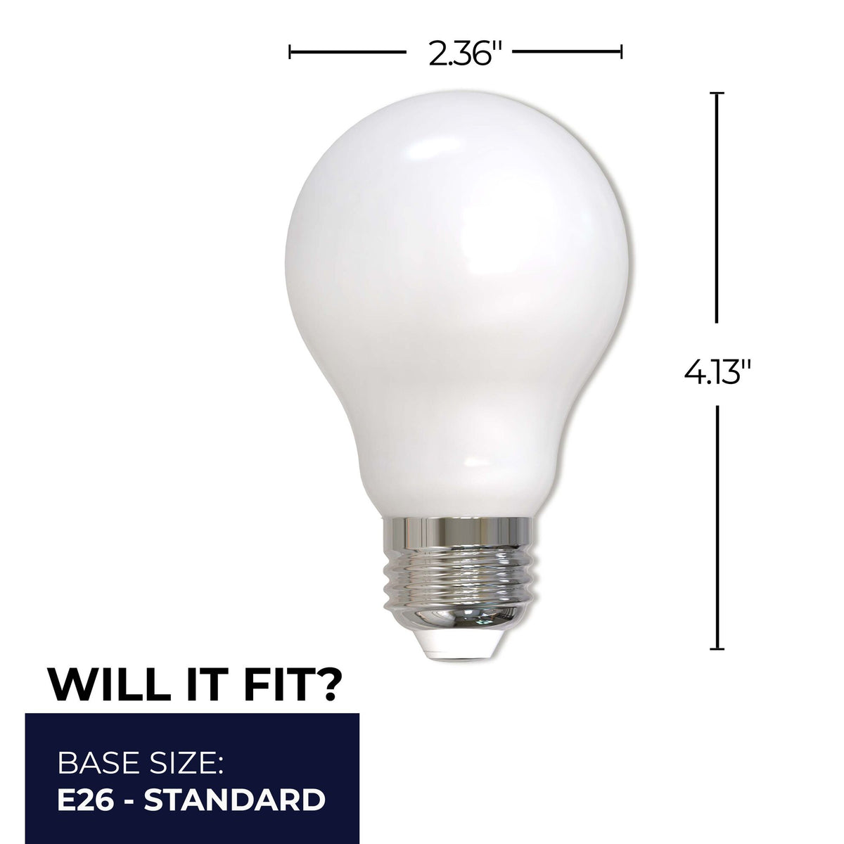 A19 14W Dimmable Milky Filament LED Light Bulb with E26 Base, 3000K, 1500 Lumens, 4-Pack