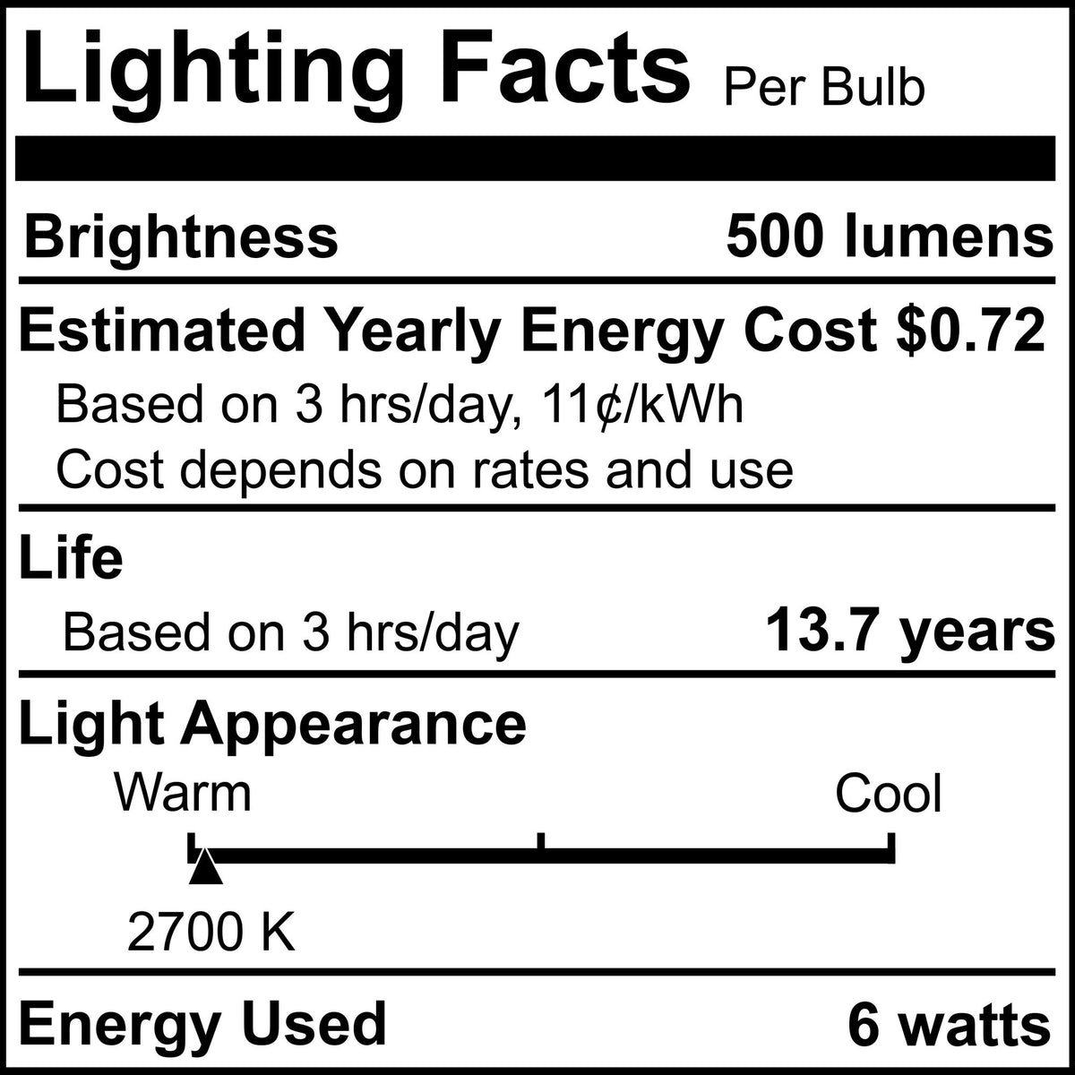 G40 6W Dimmable Half Gold Filament LED Light Bulb with E26 Base, 2700K, 500 Lumens, 4-Pack