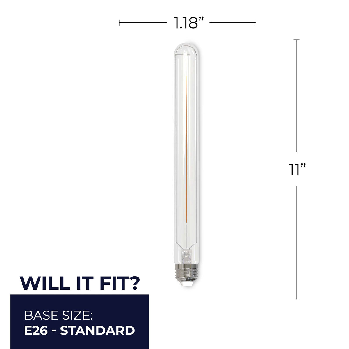 T9L 5W Dimmable Clear Filament LED Light Bulb with E26 Base, 3000K, 500 Lumens, 4-Pack