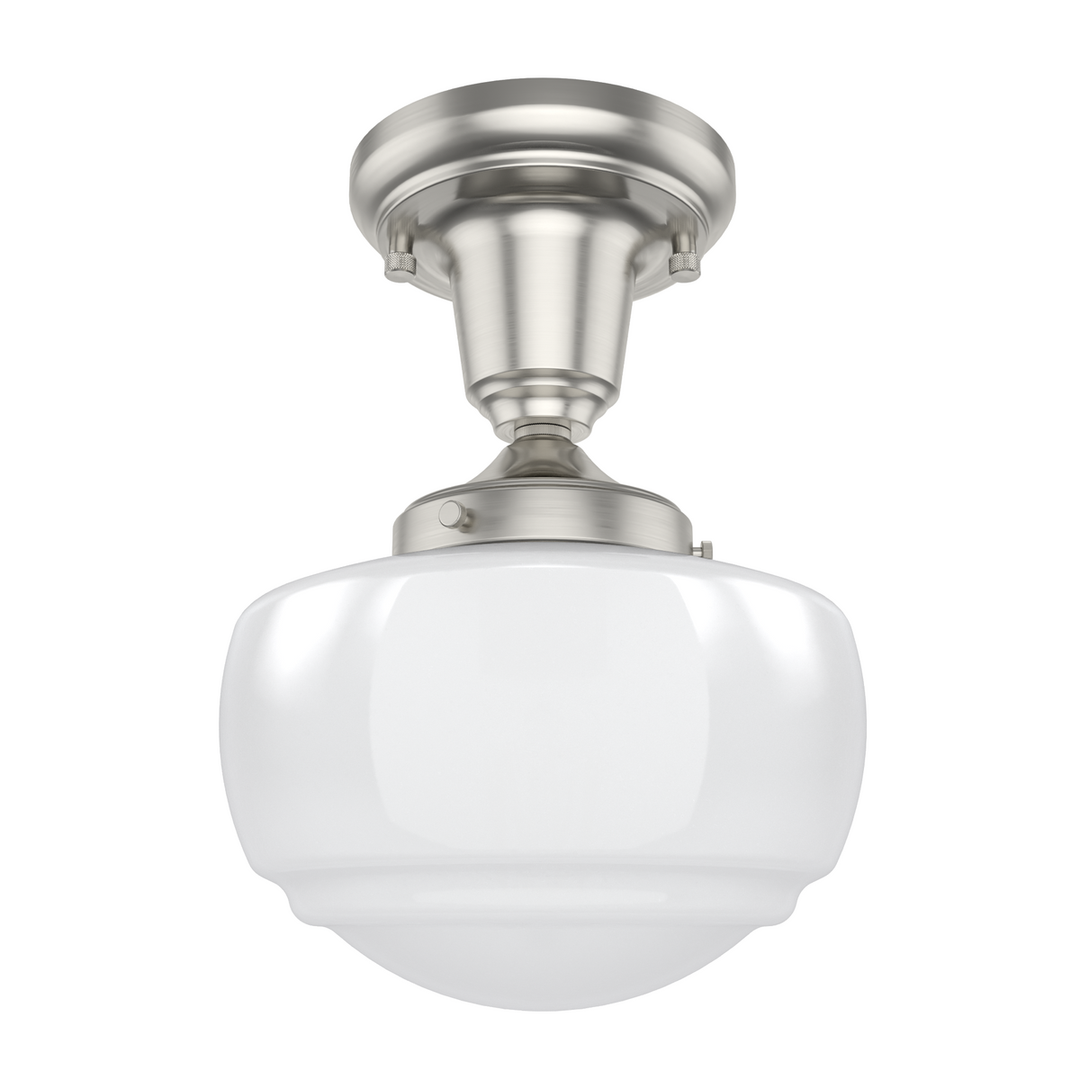 Saddle Creek 7.5-inch 1-light Brushed Nickel Schoolhouse Pendant with Cased White Glass