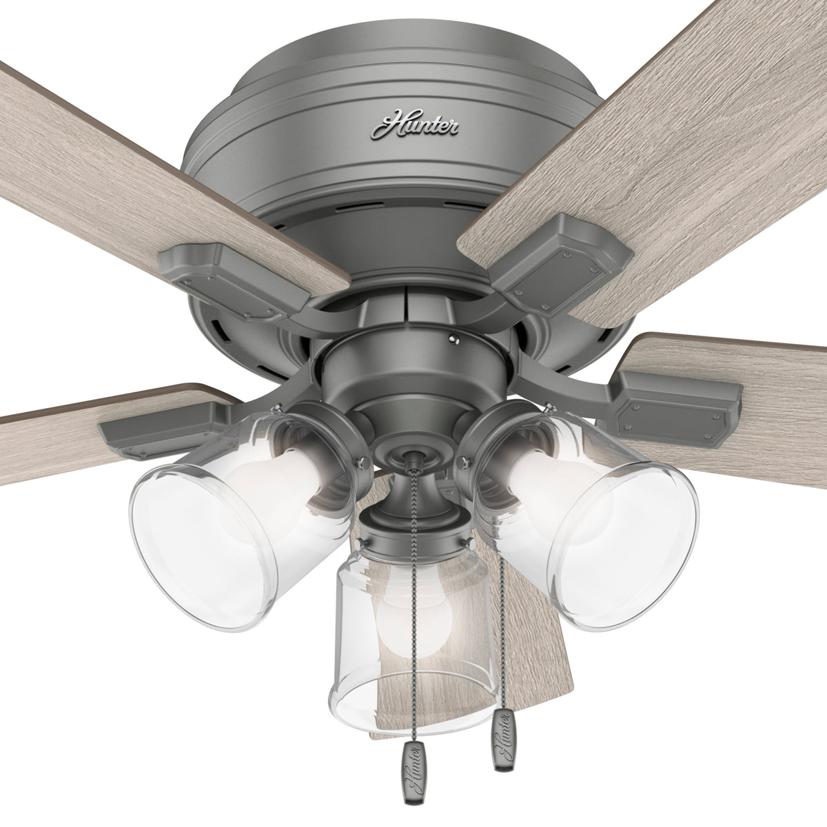 42 inch Crestfield Matte Silver Low Profile Ceiling Fan with LED Light Kit and Pull Chain