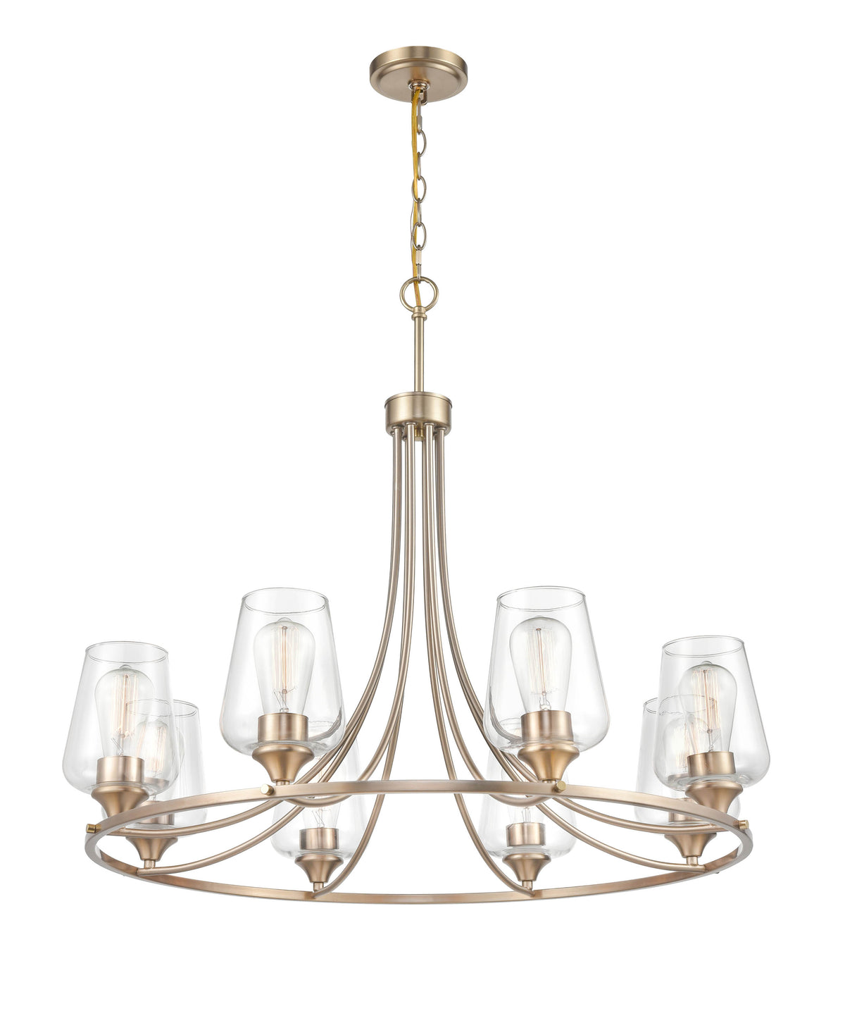 28'' Ashford Modern Gold 8 Light Chandelier