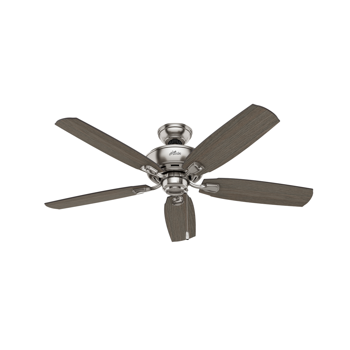 52 inch Amberlin Brushed Nickel Ceiling Fan with LED Light Kit and Pull Chain