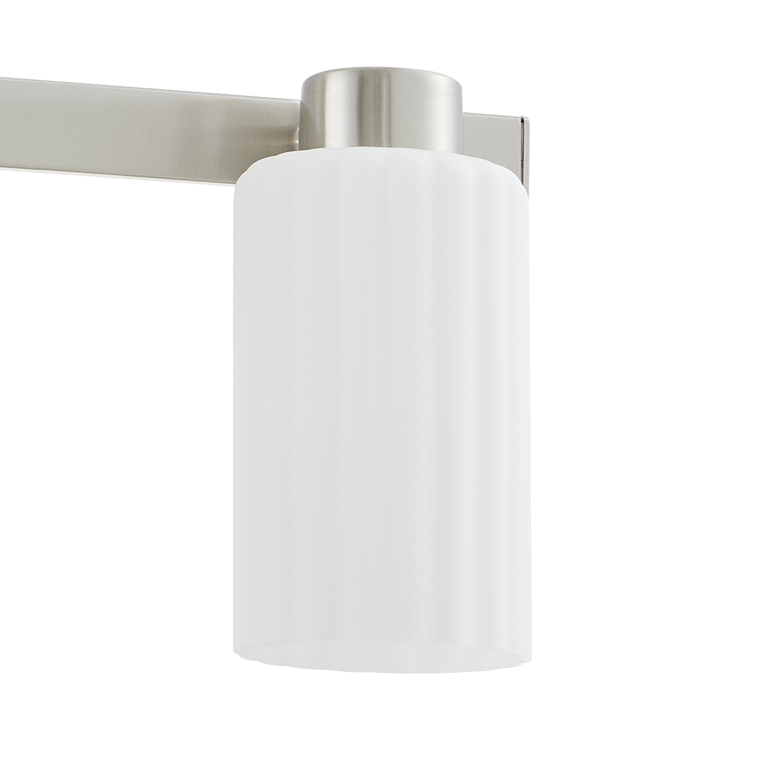 Bedminster 24-inch 3-light Brushed Nickel Vanity Light with Etched Opal Ribbed Glass Shades