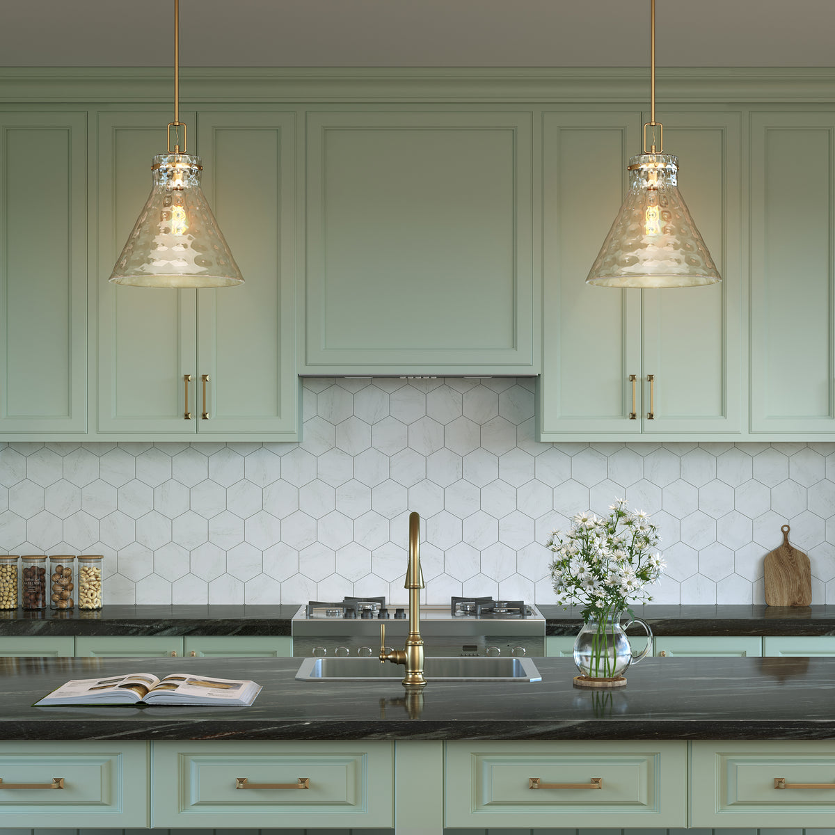 12.8'' Barlon Modern Gold 1 Light Pendant