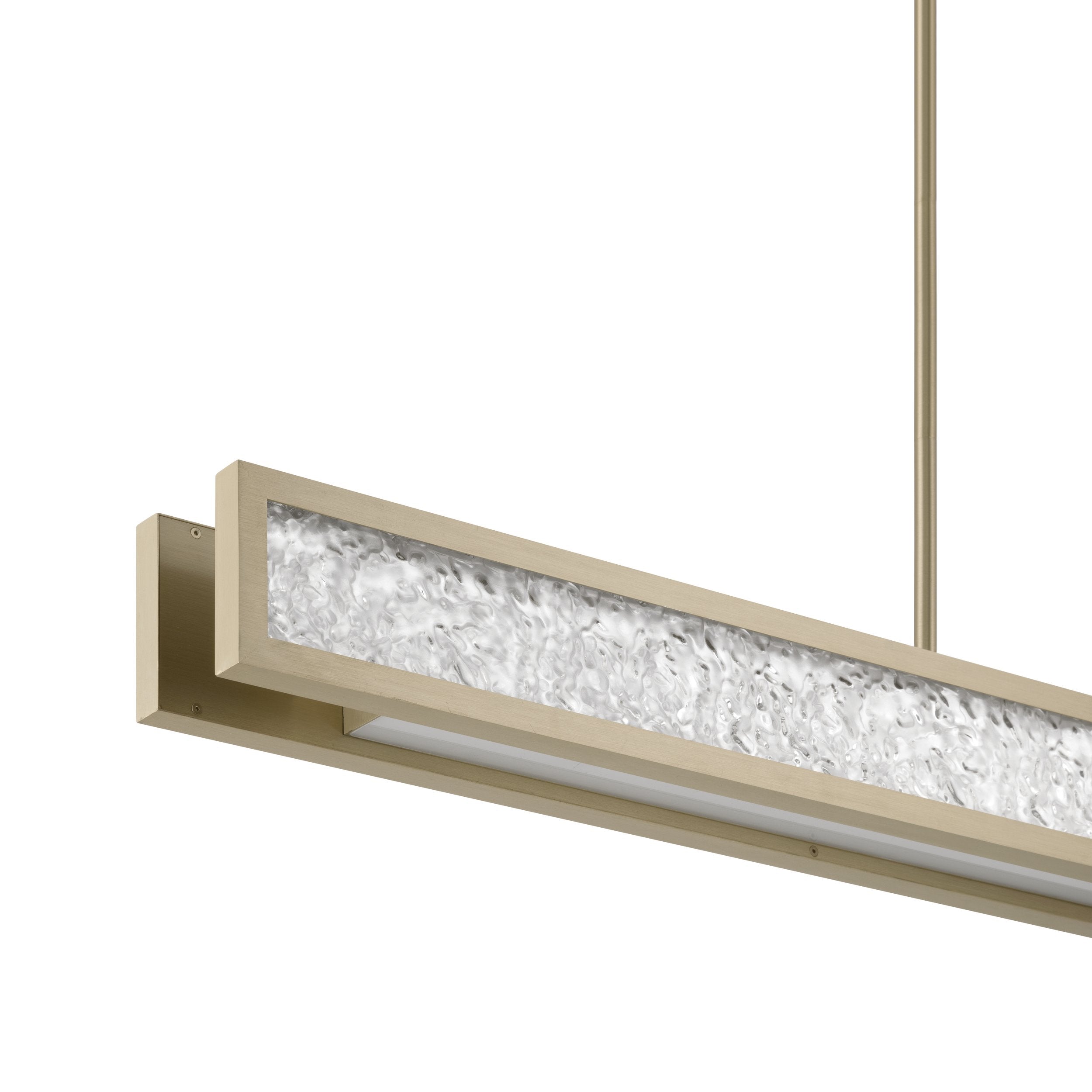 Courtney 48-inch Champagne Gold 5CCT LED Linear Chandelier with Clear Water Glass