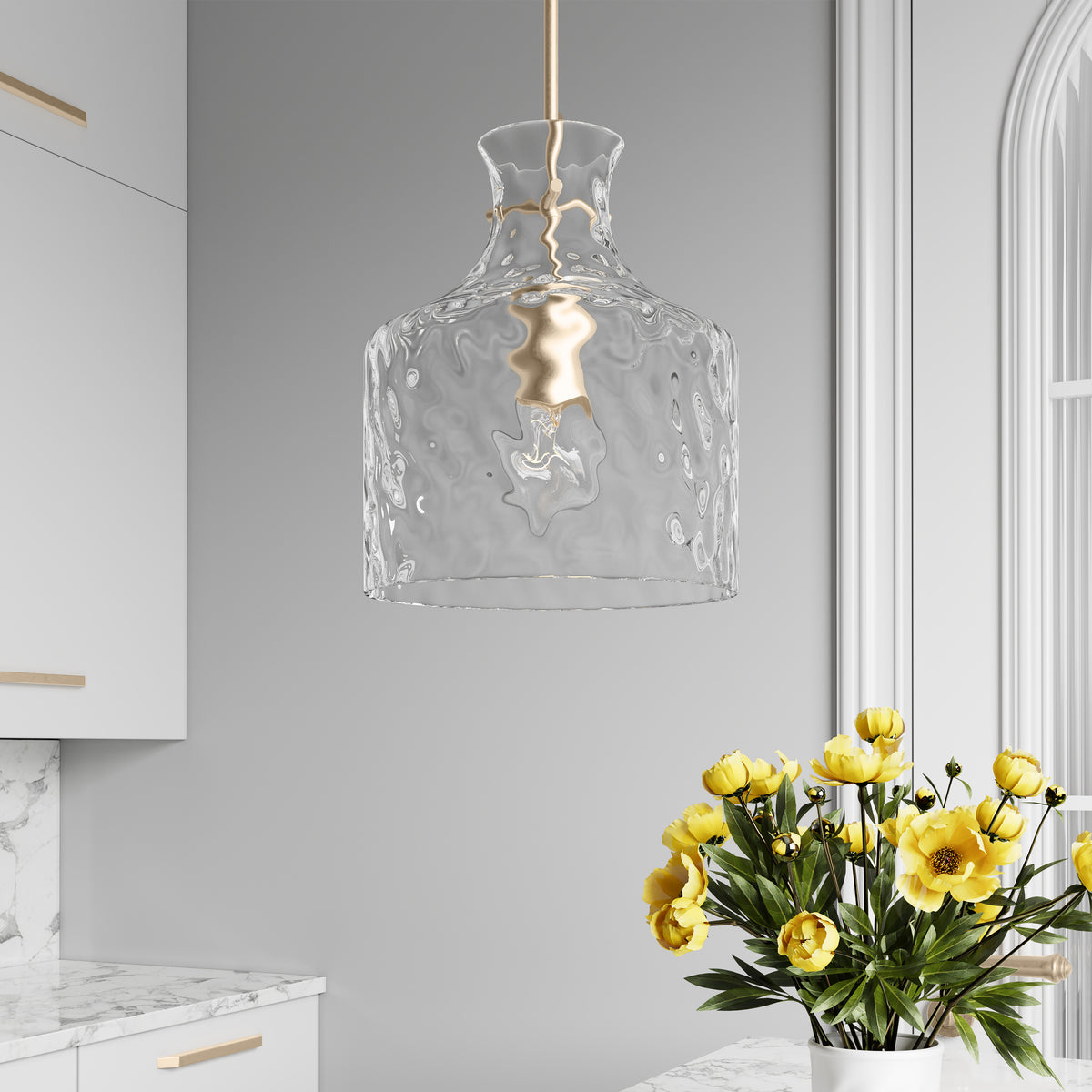 13'' Santorini Modern Gold 1 Light Pendant
