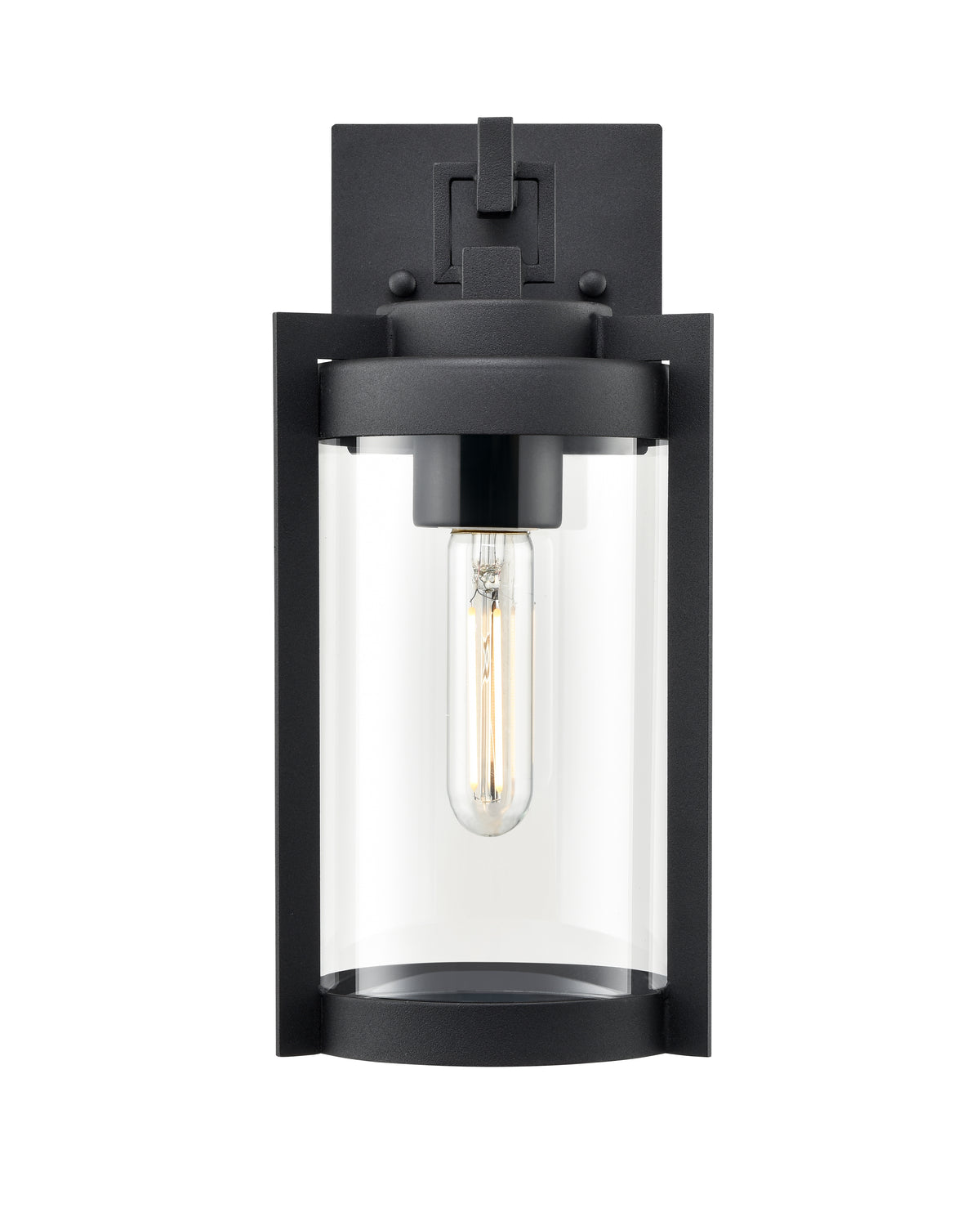 12.5-inch Ellway Textured Black 1-Light Outdoor Wall Sconce