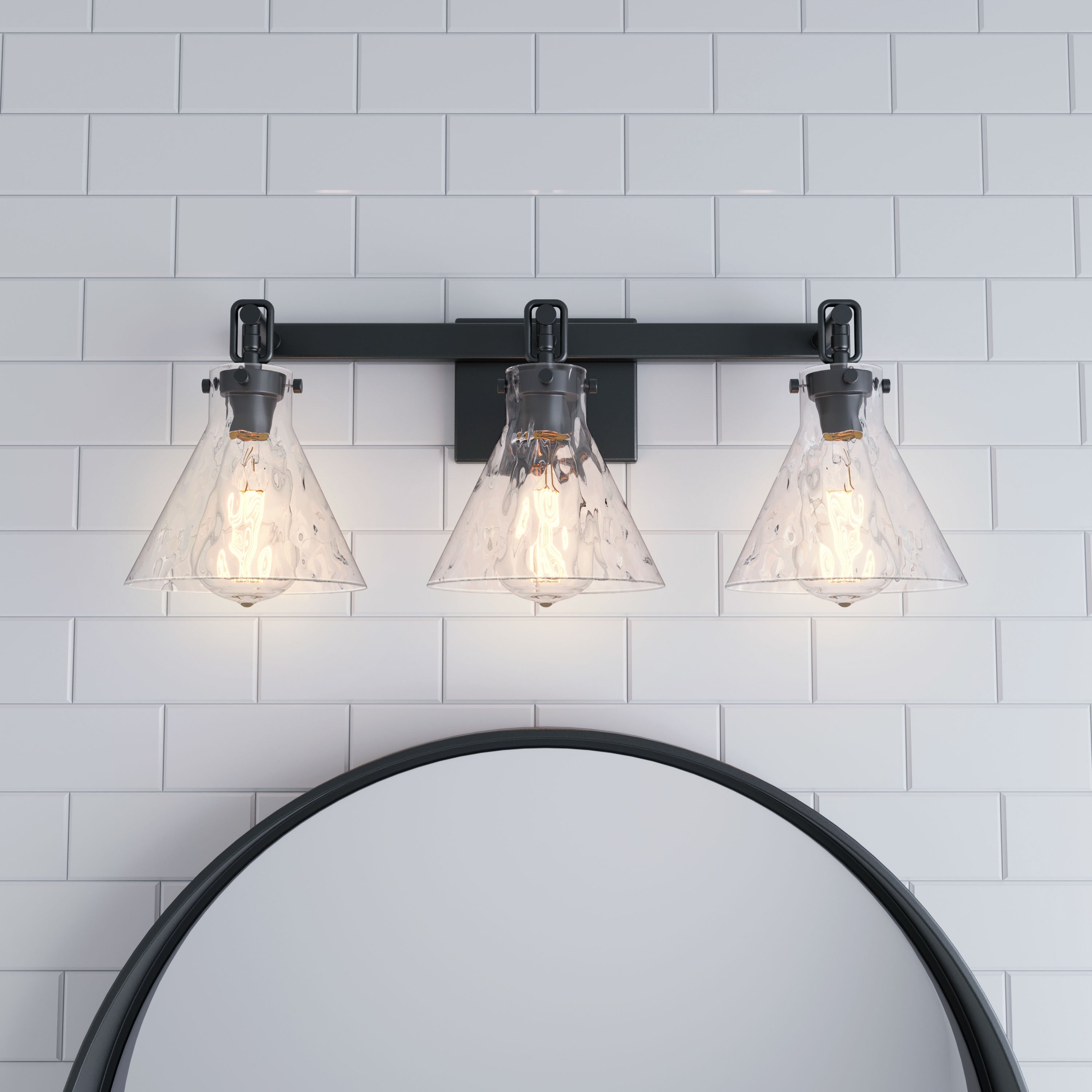 25.5'' Barlon Matte Black 3 Light Bath Vanity