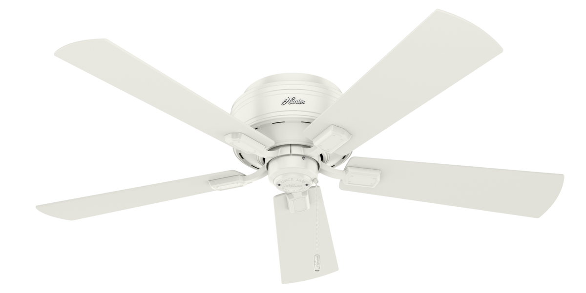52 inch Crestfield Fresh White Low Profile Ceiling Fan with LED Light Kit and Pull Chain