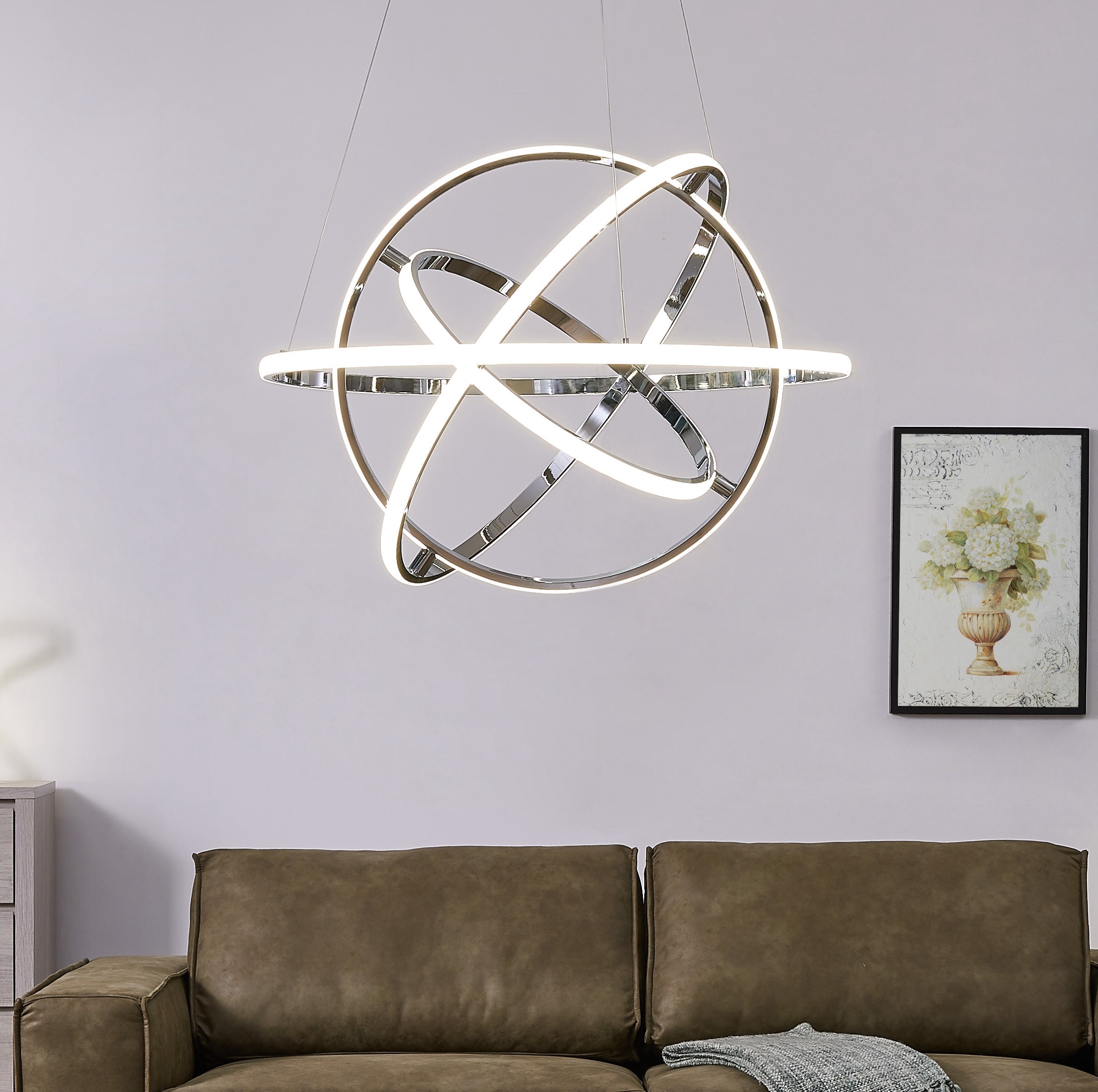 Oxford LED Adjustable Chandelier | Chrome