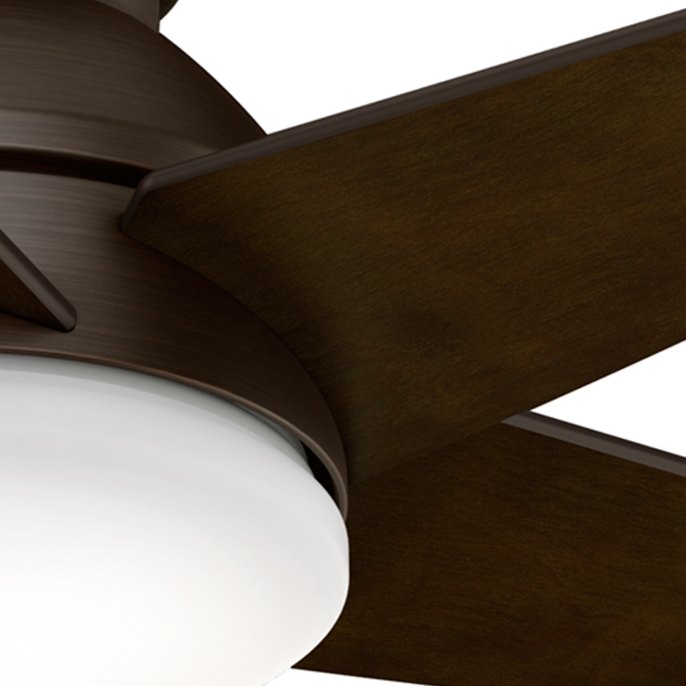 Casablanca 44 inch Isotope Brushed Cocoa Low Profile Ceiling Fan with LED Light Kit and Wall Control