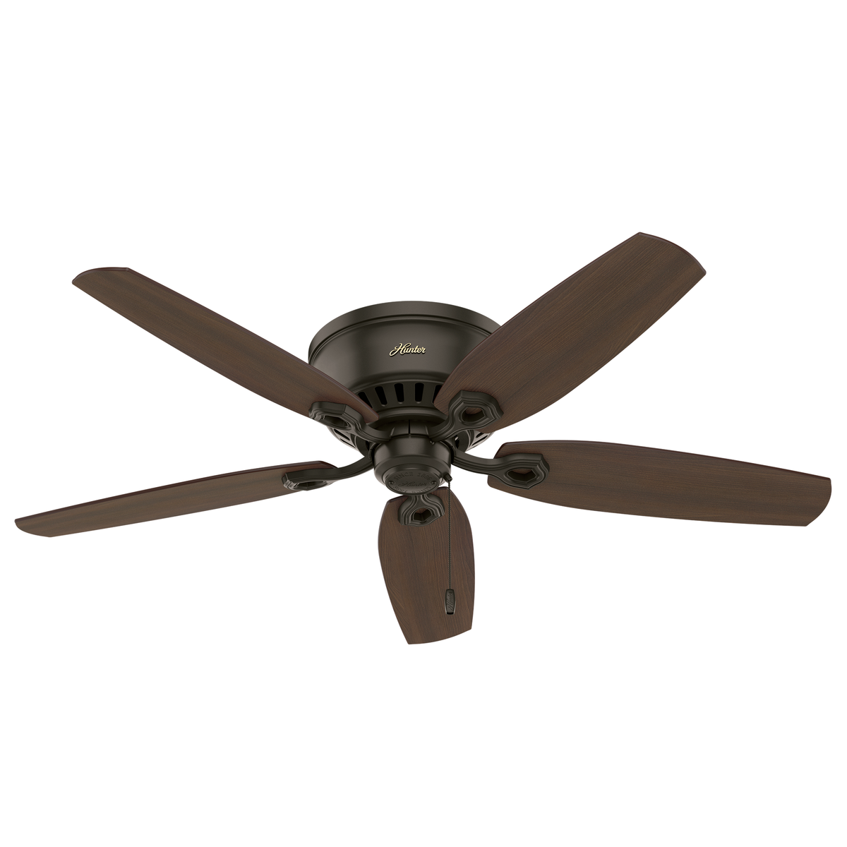 52 inch Builder New Bronze Low Profile Ceiling Fan with LED Light Kit and Pull Chain