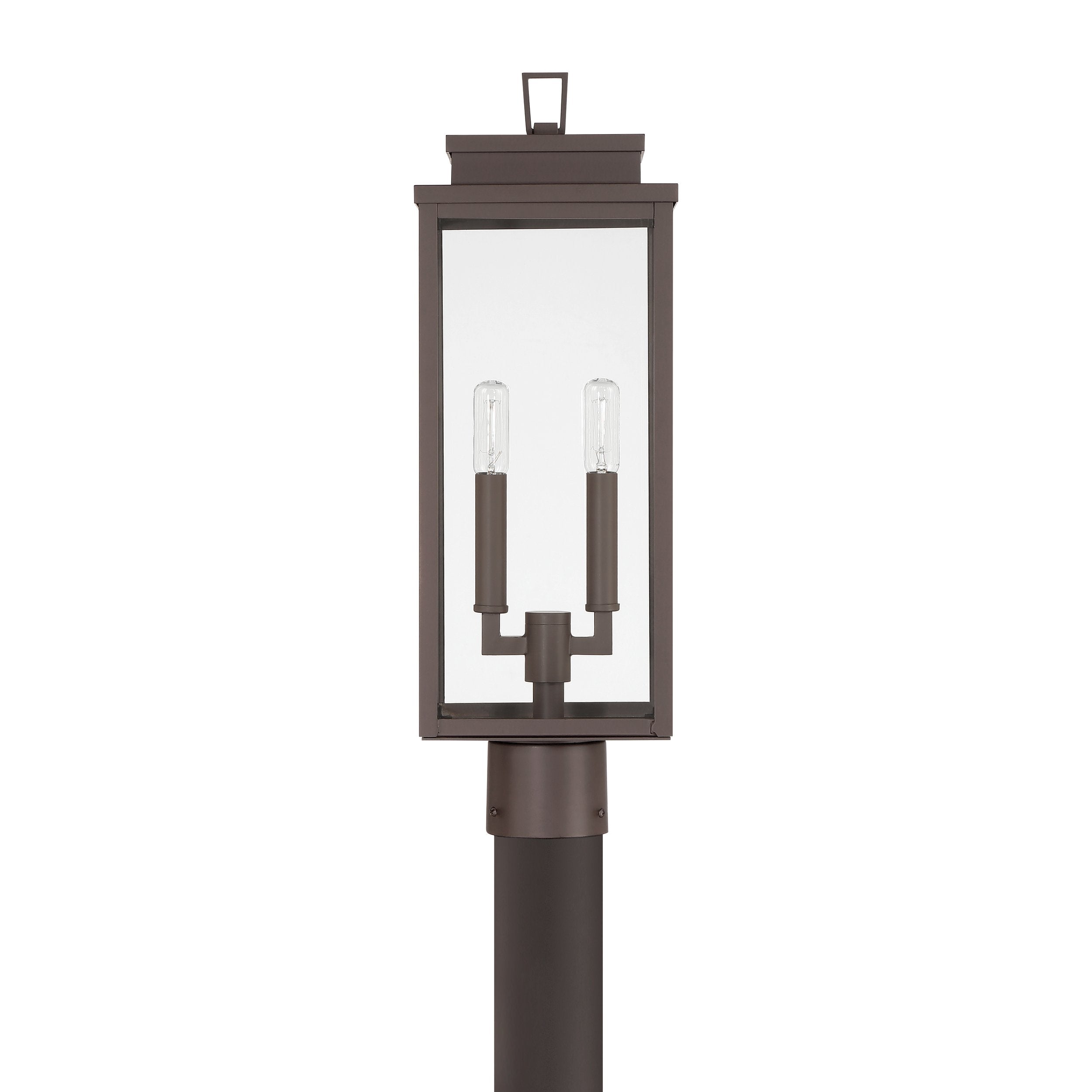 Hillside 20-inch 2-light Dark Bronze Exterior Post Light with Clear Glass