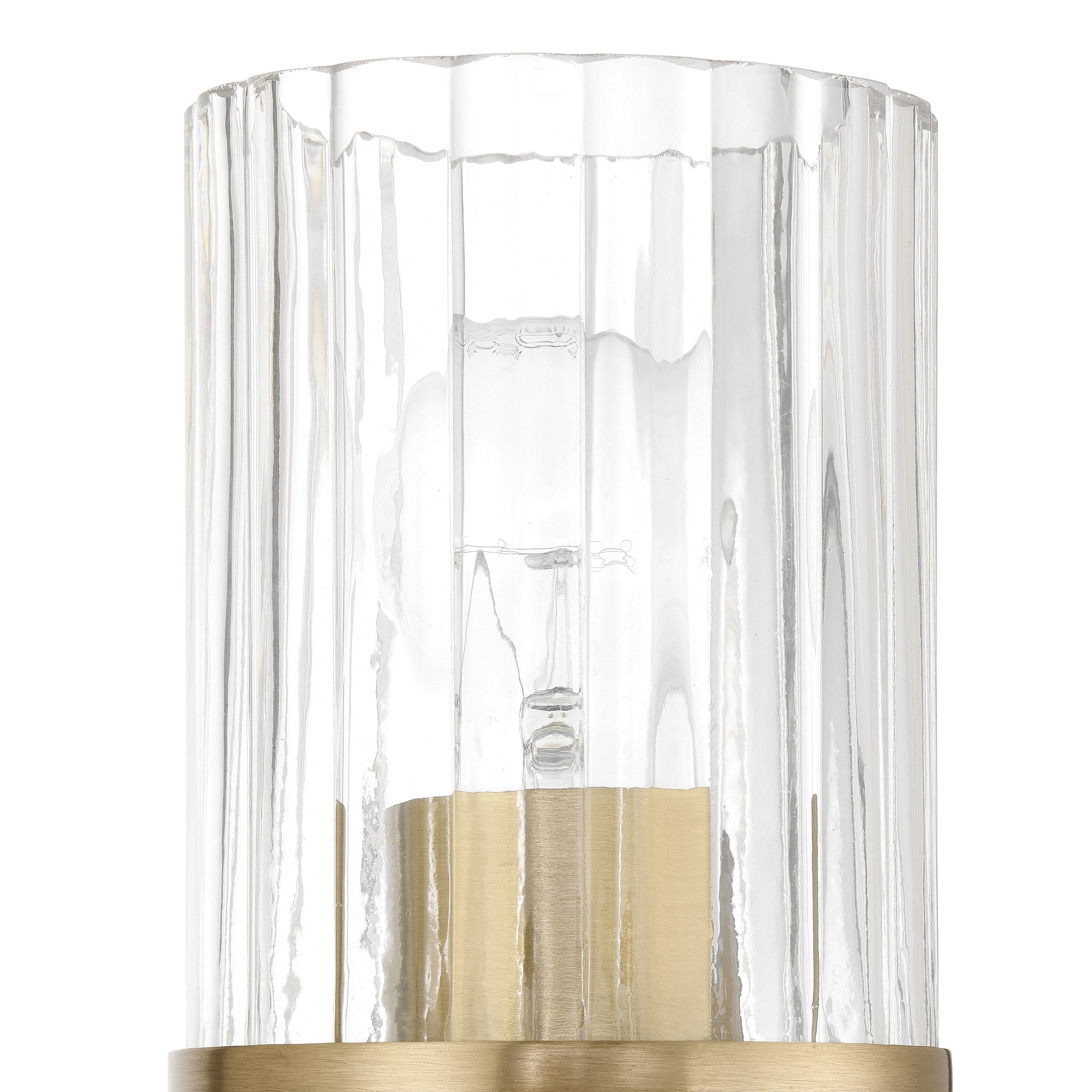 Andrea 5-inch 1-light Champagne Gold Vanity Light with Clear Ribbed Glass Shade