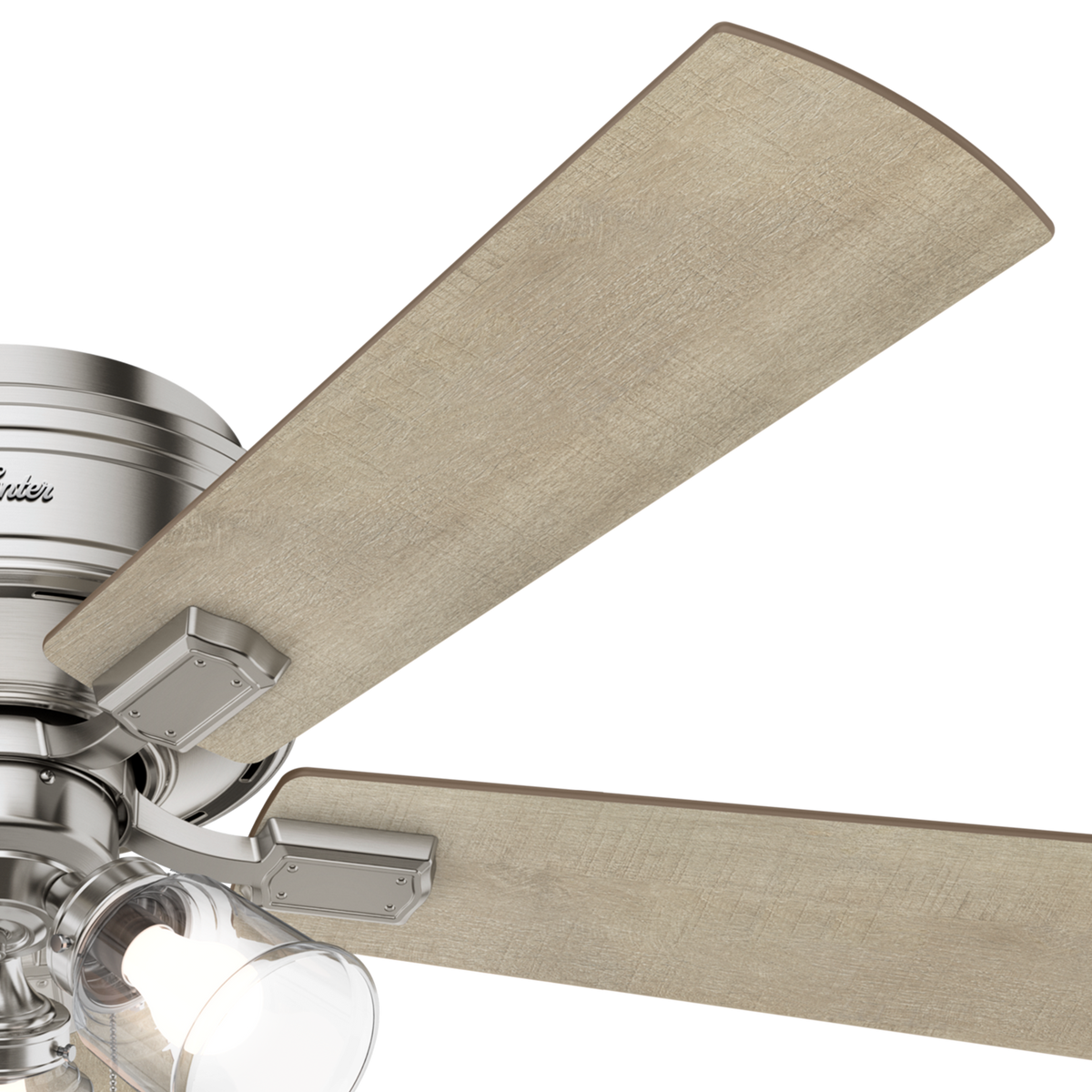 52 inch Crestfield Brushed Nickel Low Profile Ceiling Fan with LED Light Kit and Pull Chain