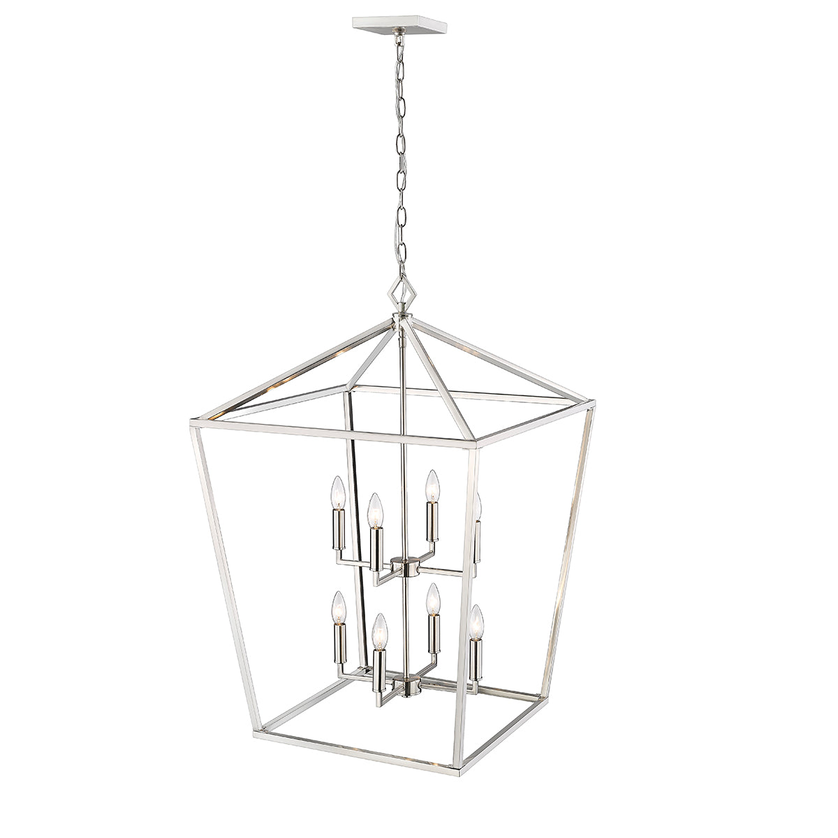 36'' Corona Satin Nickel 8 Light Pendant