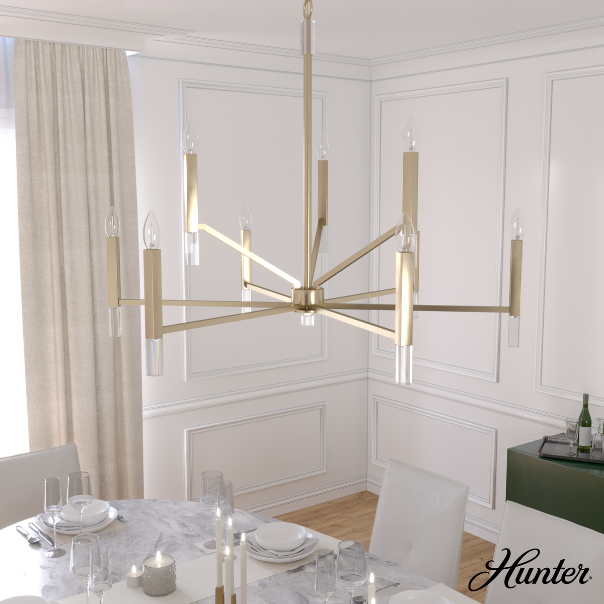 Getty 34-inch 4-light Luxe Gold Chandelier with Cased White Glass
