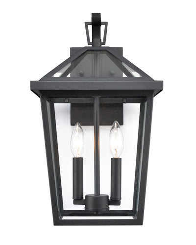 10'' Mensun Textured Black 2 Light Wall Sconce
