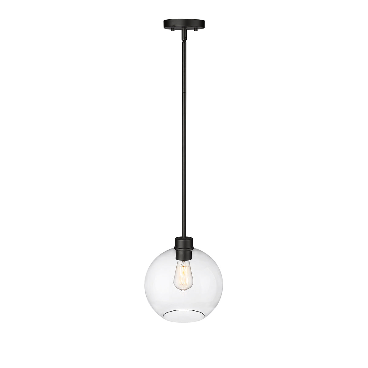 49.16'' Basin Powder Coated Black 1 Light Hanging Pendant