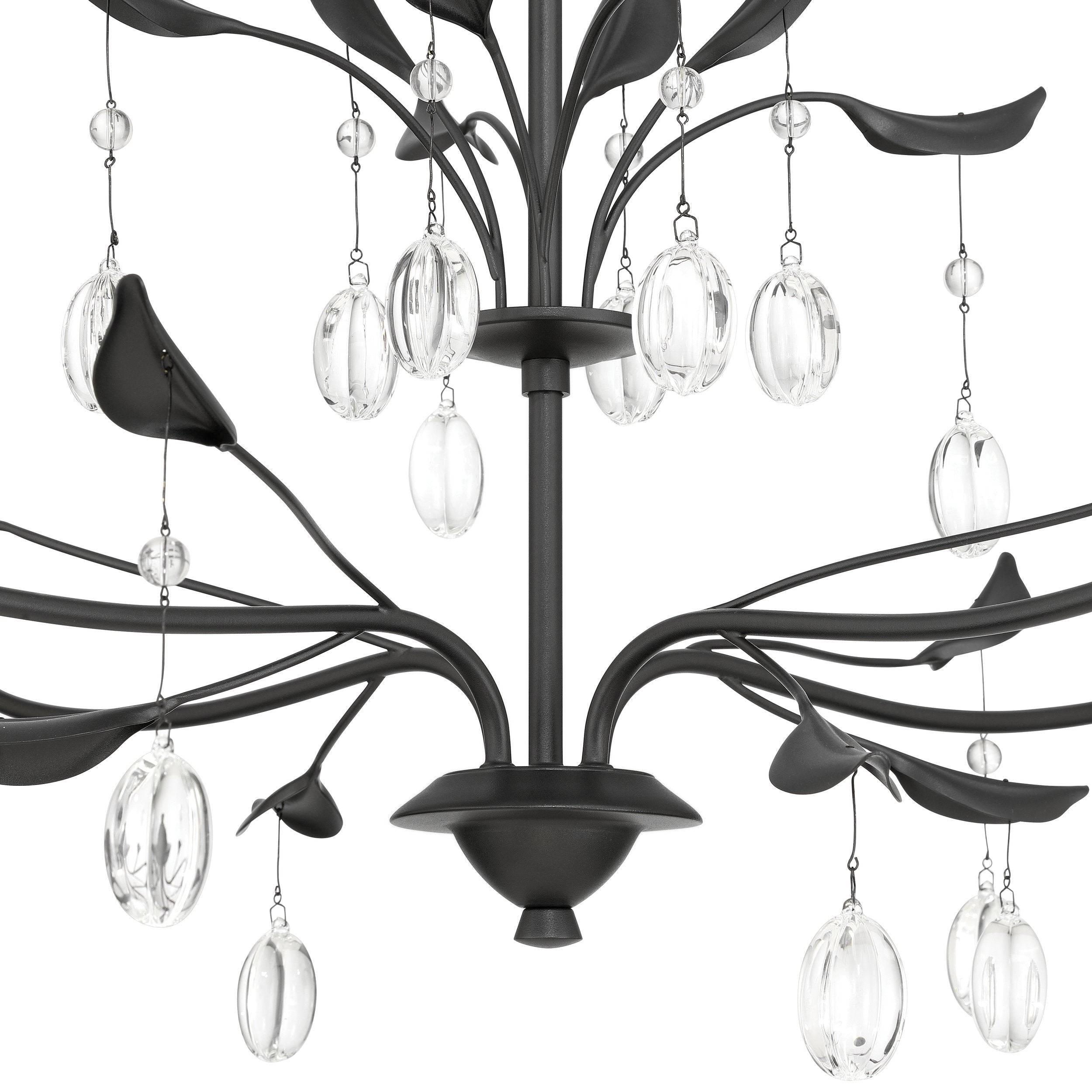 Presley 36-inch 4-light Textured Black Chandelier with Clear Glass Drops