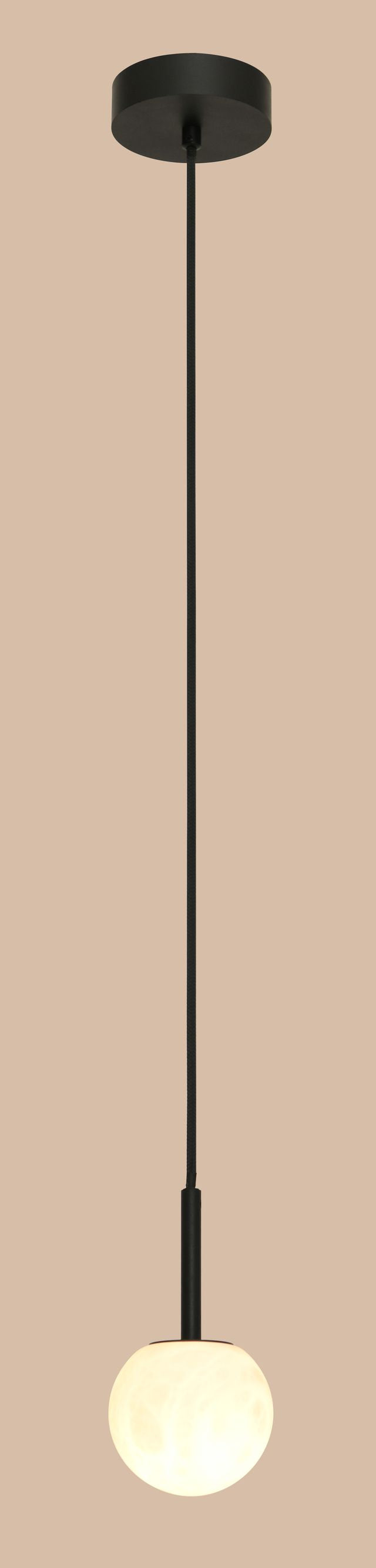 Lucent 1 Light Black Pendant Light 4 Inch Alabaster