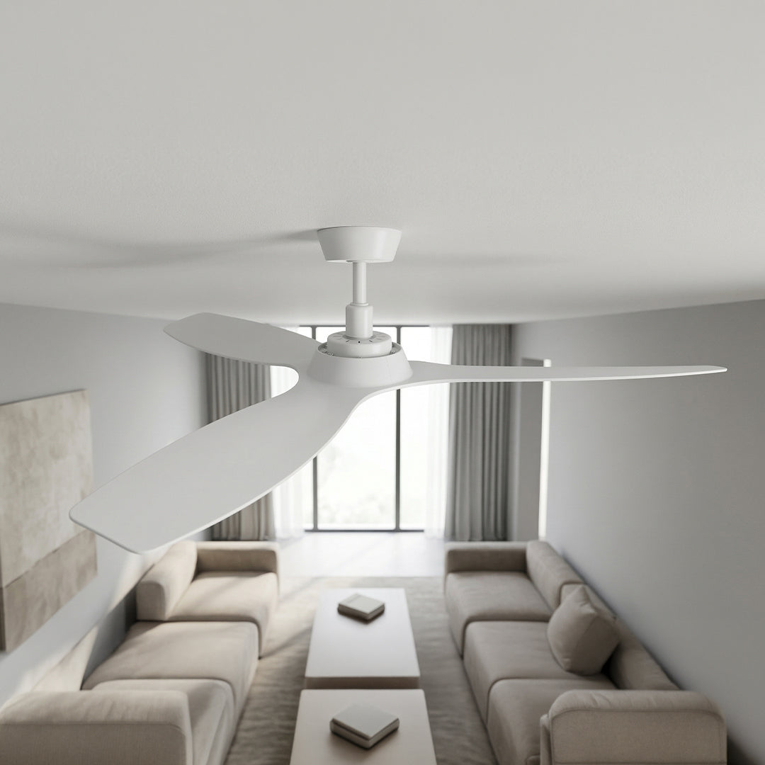 52 Inch Indoor Outdoor DC White Fan with Remote