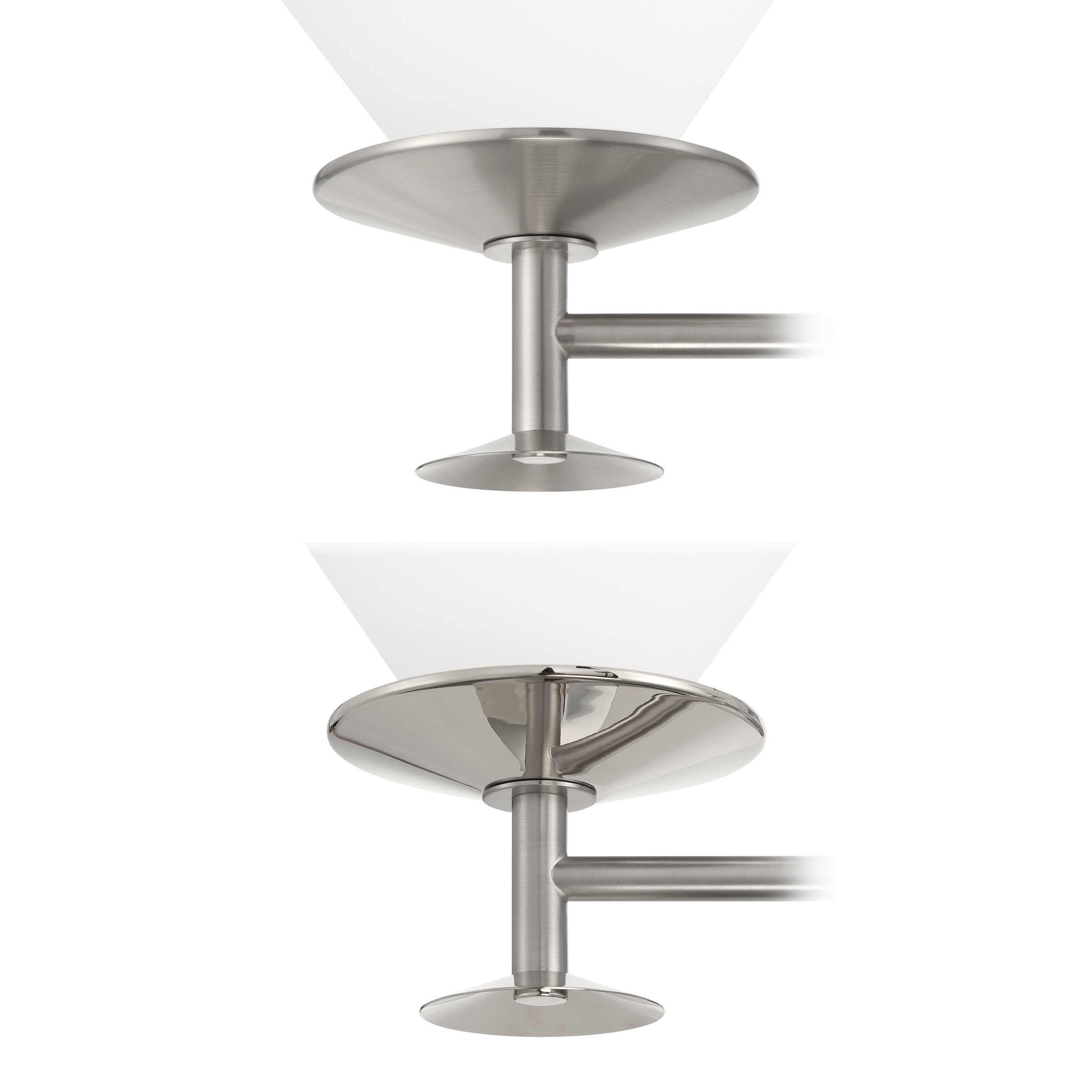Tremolo 11-inch 2-light Brushed Nickel and Polished Nickel Vanity Light with Etched Opal Glass