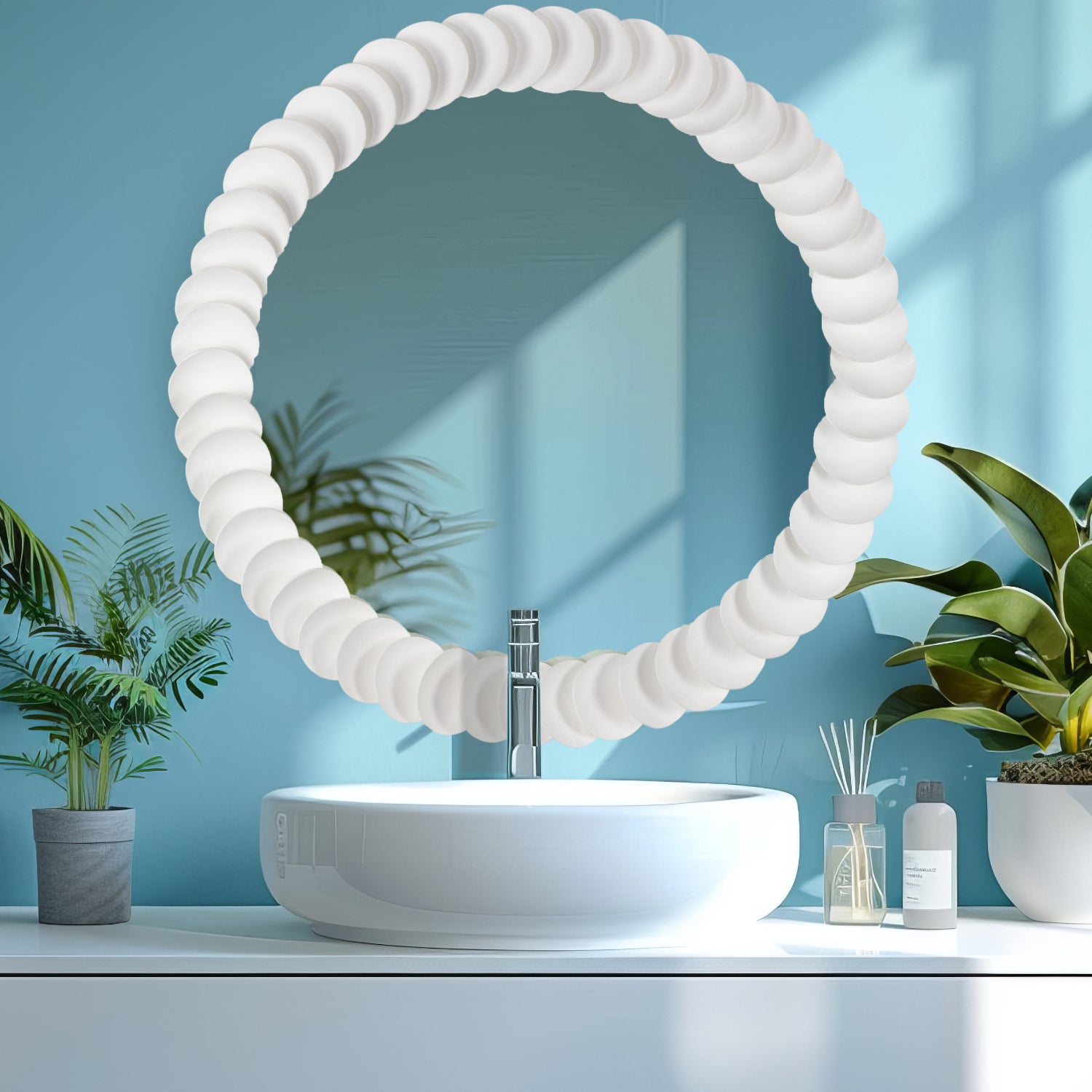 Cocco Matte White Wall Mirror