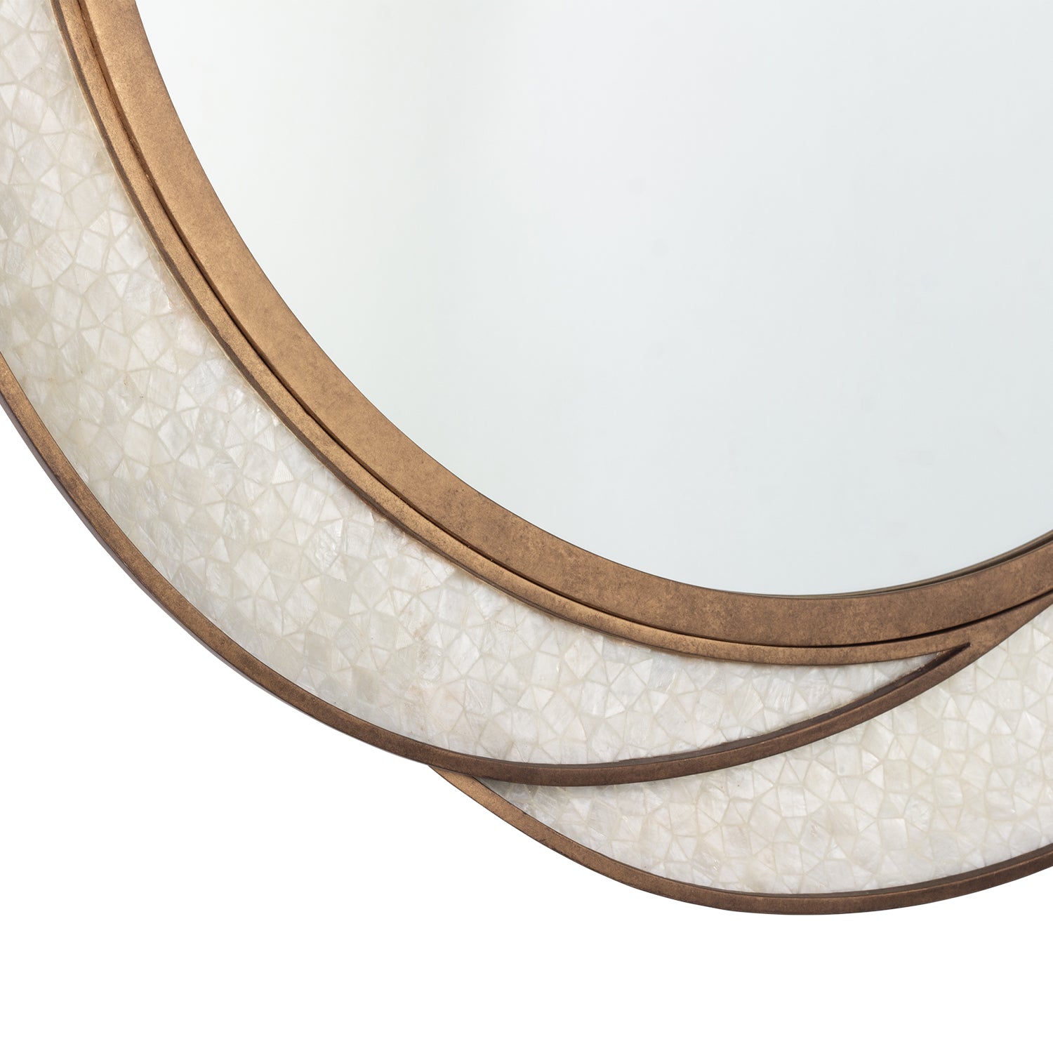 Rose PEARLIZED ANTIQUE BRASS Wall Mirror