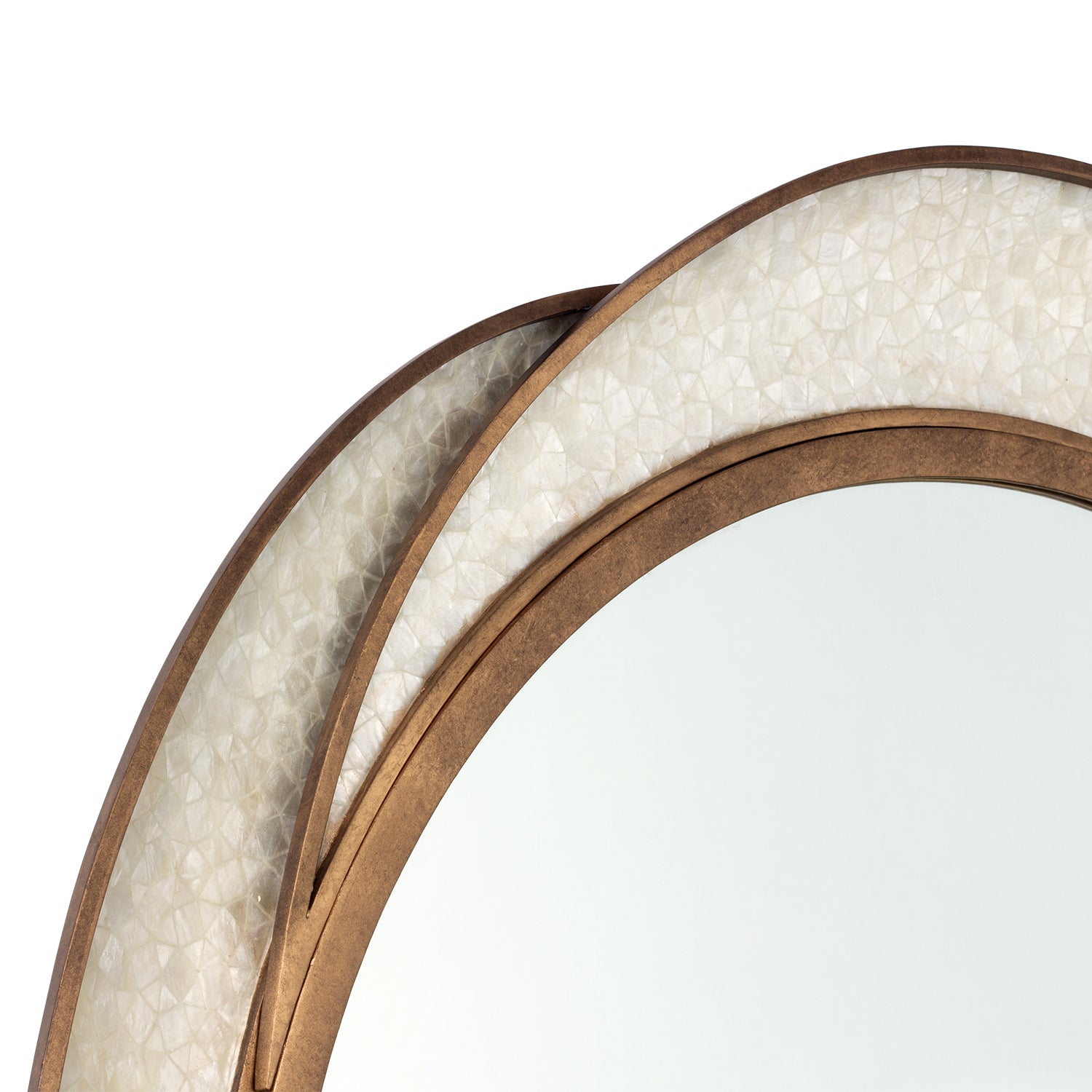 Rose PEARLIZED ANTIQUE BRASS Wall Mirror