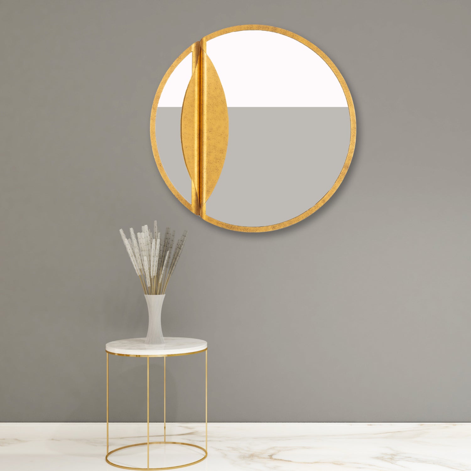 Divisio Oxidized Gold Leaf Wall Mirror