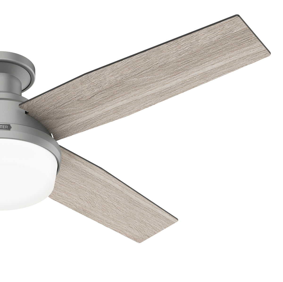 52 inch Dempsey Matte Silver Low Profile Ceiling Fan with LED Light Kit and Handheld Remote