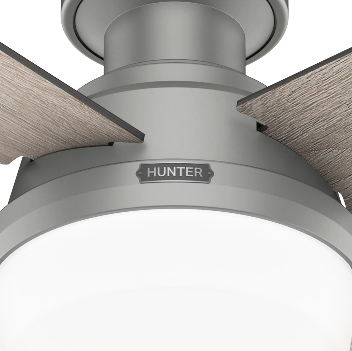 52 inch Dempsey Matte Silver Low Profile Ceiling Fan with LED Light Kit and Handheld Remote