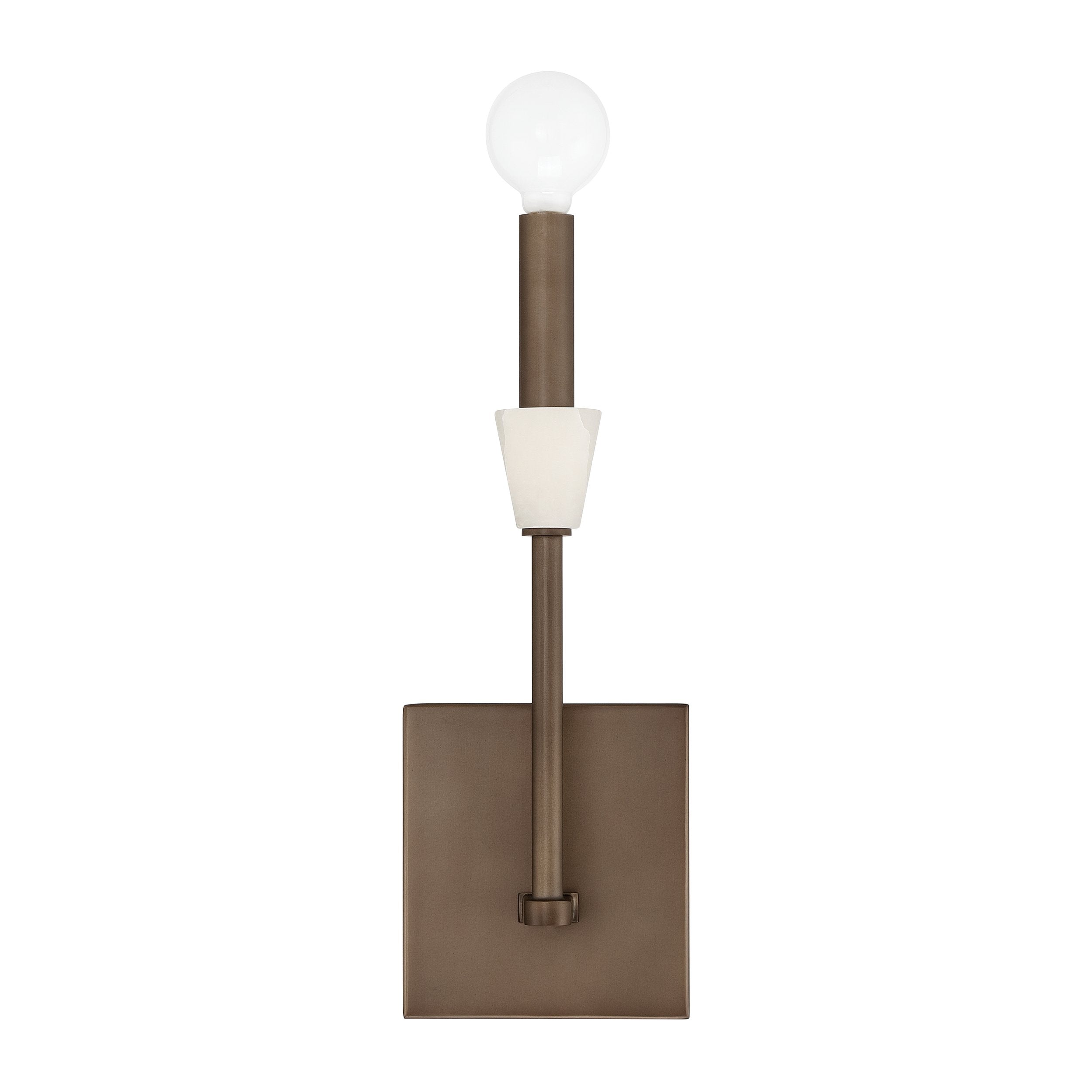 Montclair 12-inch 1-light Forged Bronze and Natural Alabaster Wall Sconce