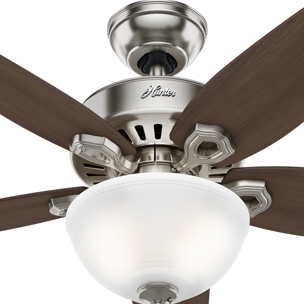 42 inch Builder Brushed Nickel Ceiling Fan with LED Light Kit and Pull Chain