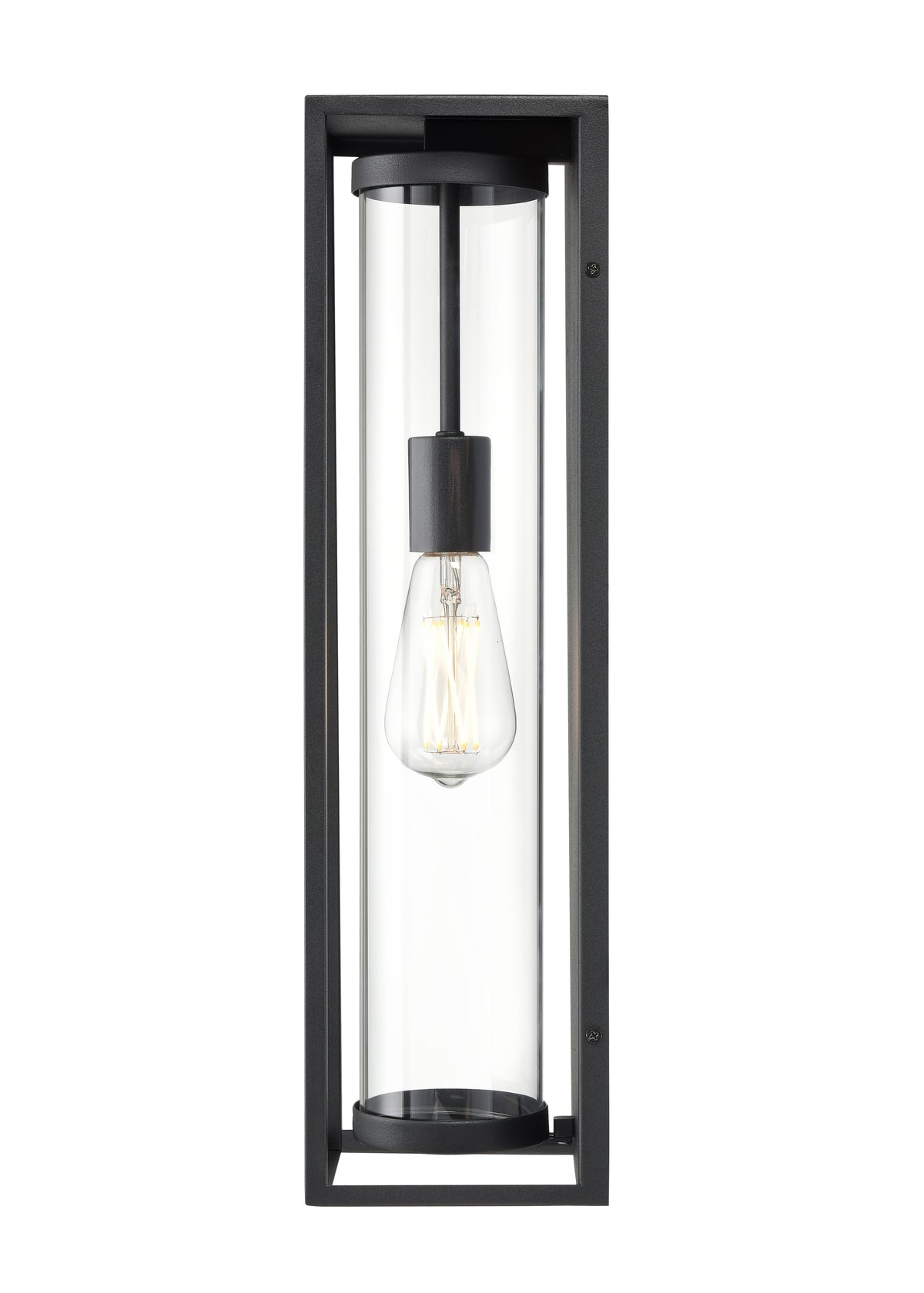 20-inch Caleb Textured Black 1-Light Outdoor Wall Sconce