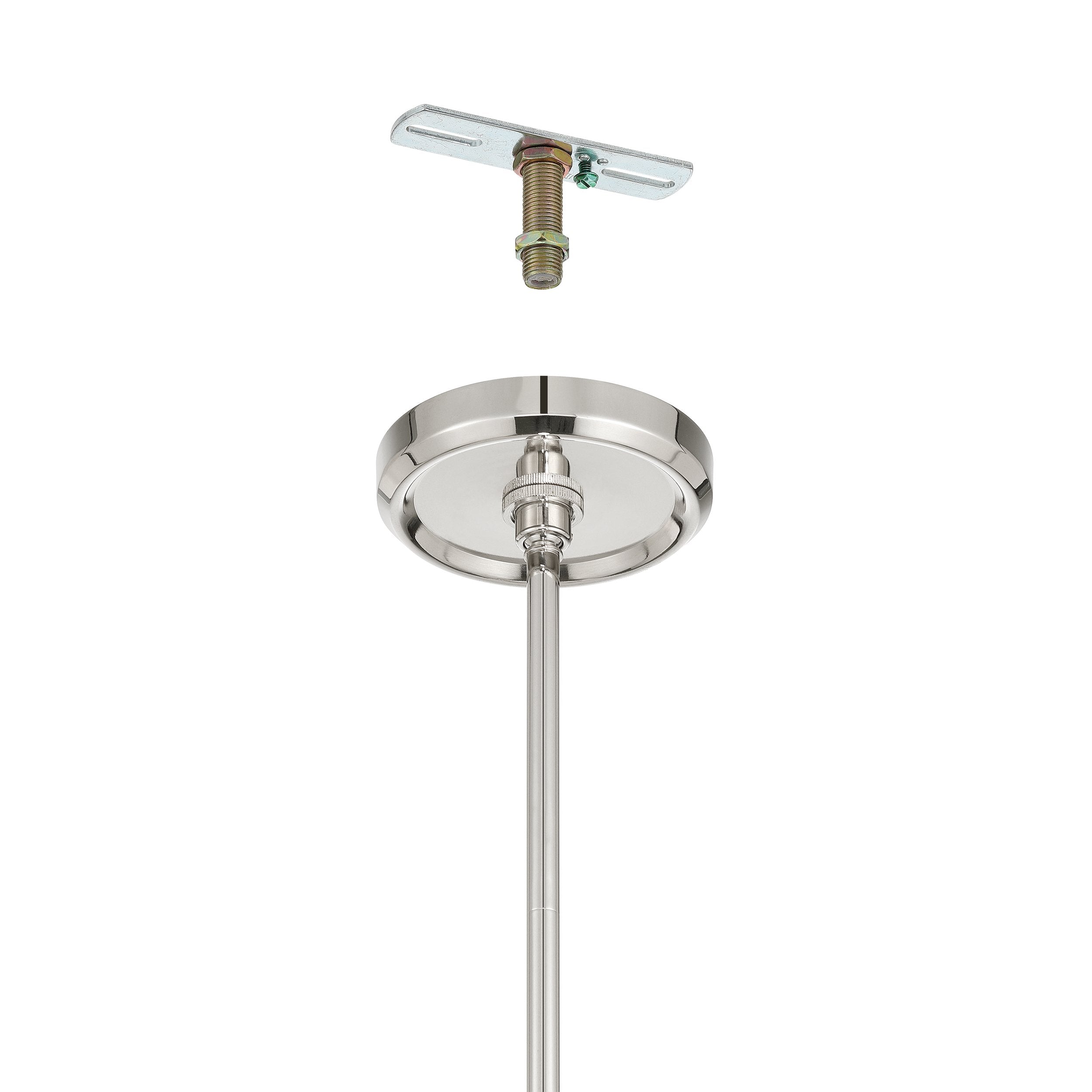 Agate 20-inch 4-light Polished Nickel Pendant Light with Clear Holophane Glass Shade