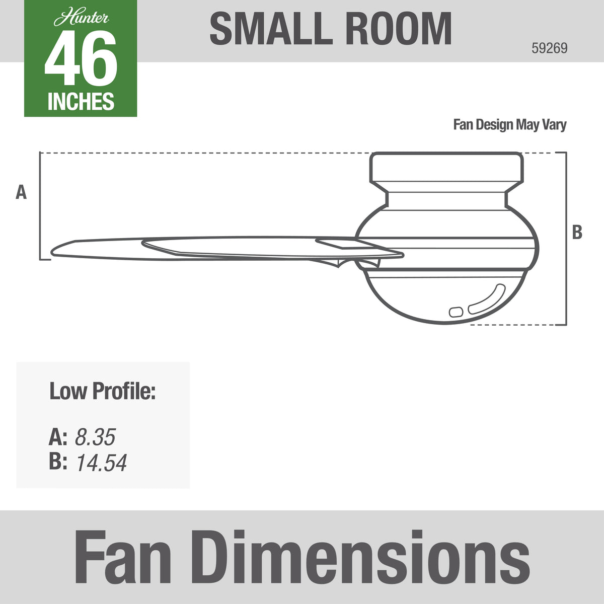 46 inch Anslee Fresh White Low Profile Ceiling Fan with LED Light Kit and Pull Chain