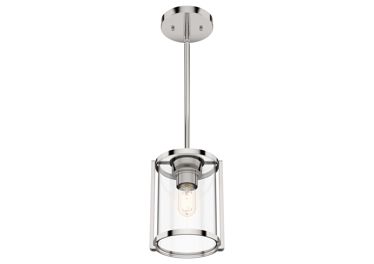 Astwood 6-inch 1-light Polished Nickel Pendant with Clear Glass