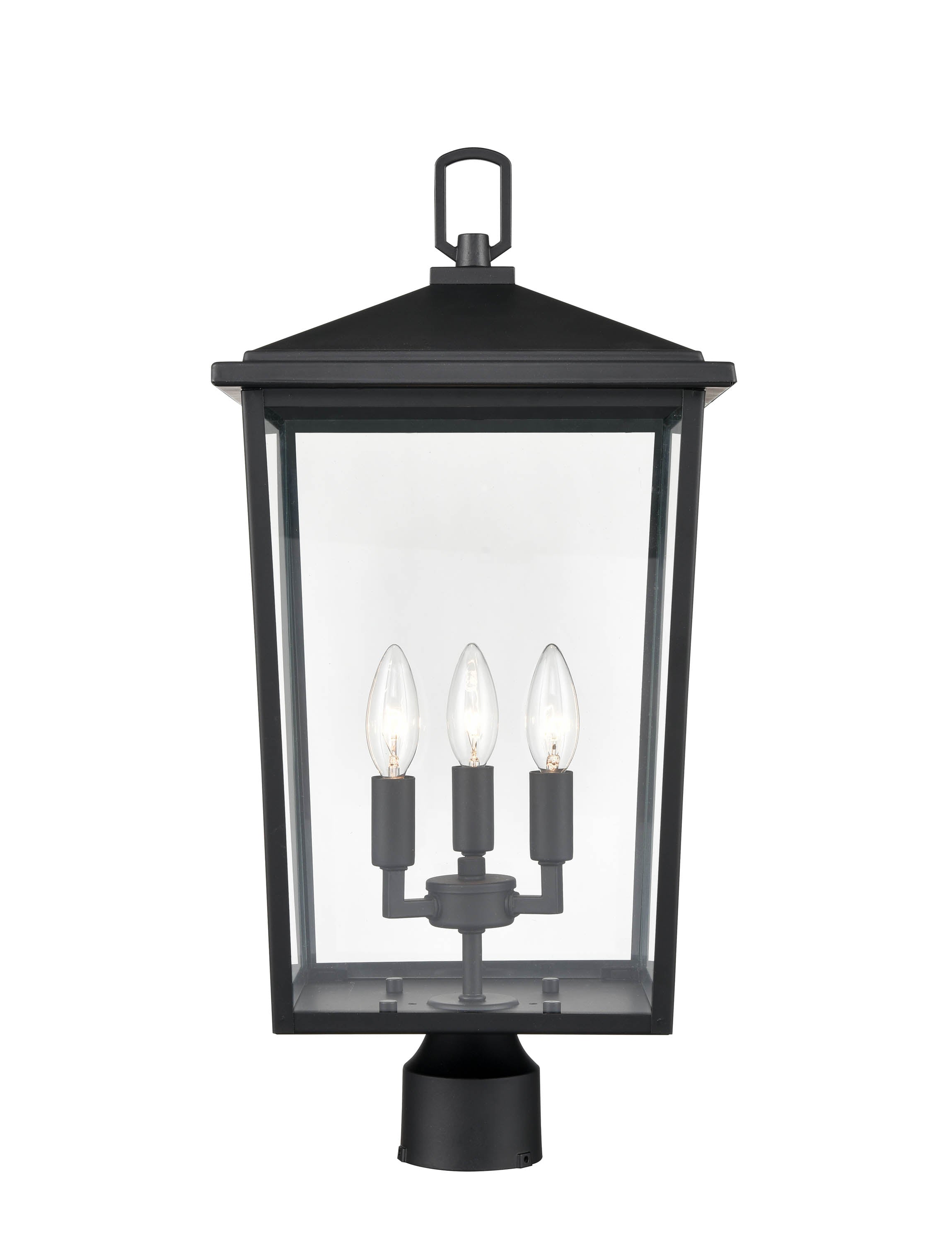 23'' Fetterton Powder Coated Black 3 Light Post Lantern