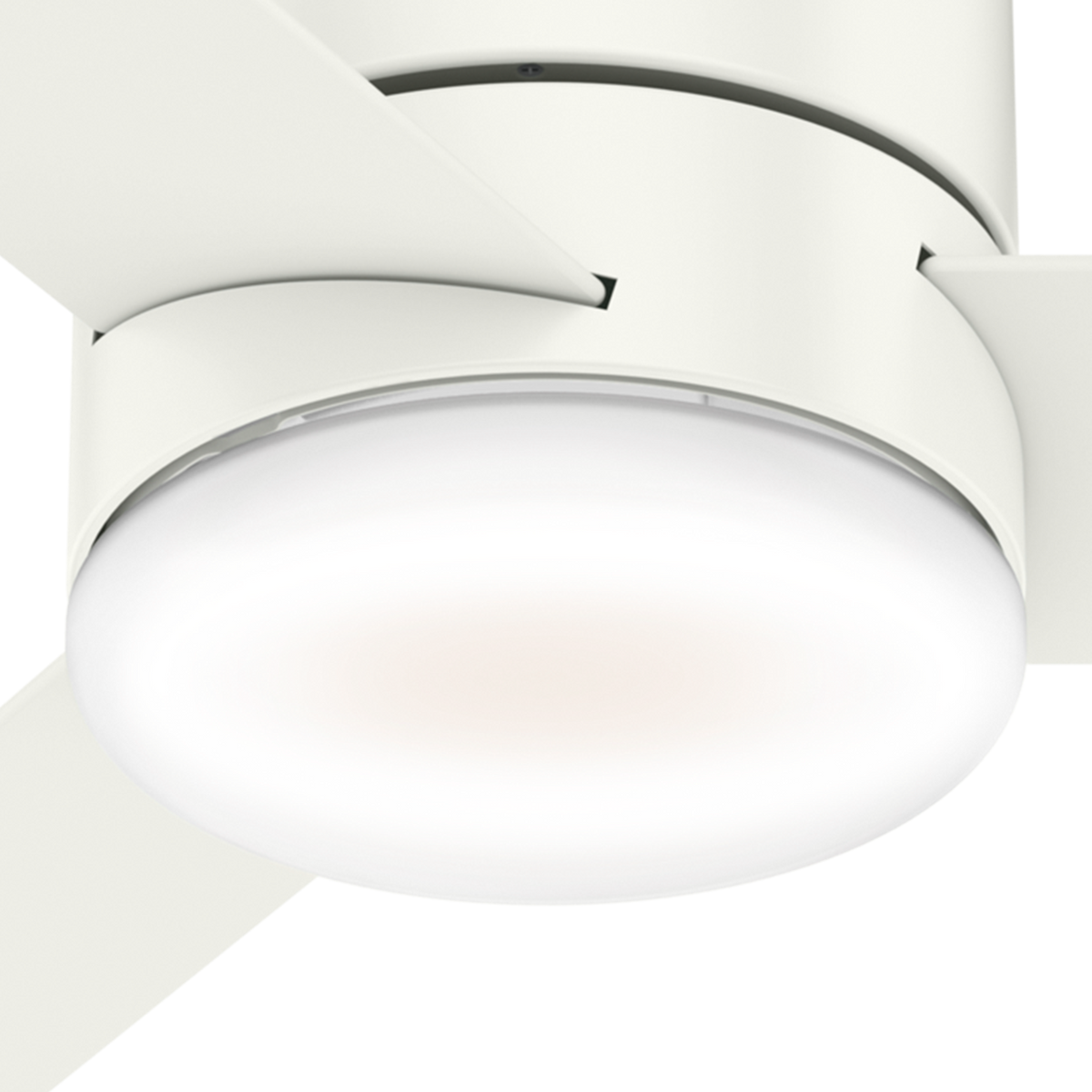 44 inch Minimus Fresh White Low Profile Ceiling Fan with LED Light Kit and Handheld Remote
