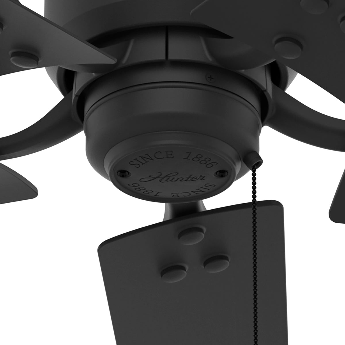 52 inch Windbound Matte Black Damp Rated Ceiling Fan and Pull Chain