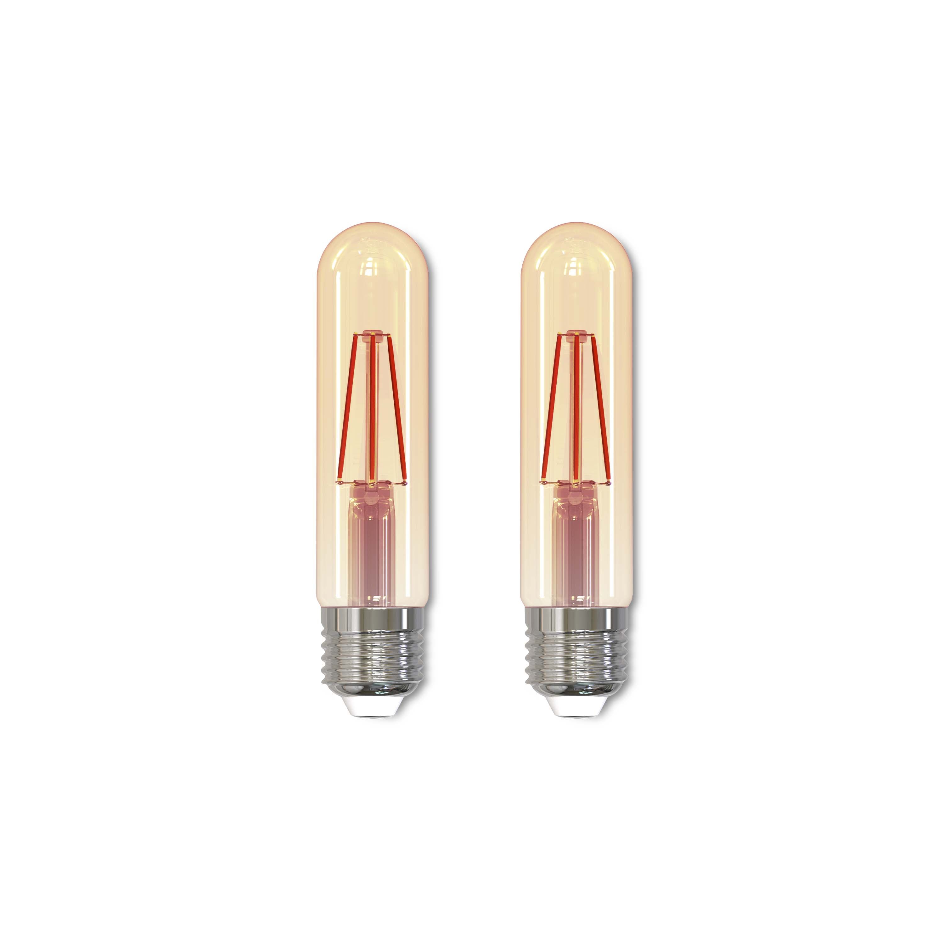 T9 3W Dimmable Antique Filament LED Light Bulb with E26 Base, 2100K, 200 Lumens, 2-Pack