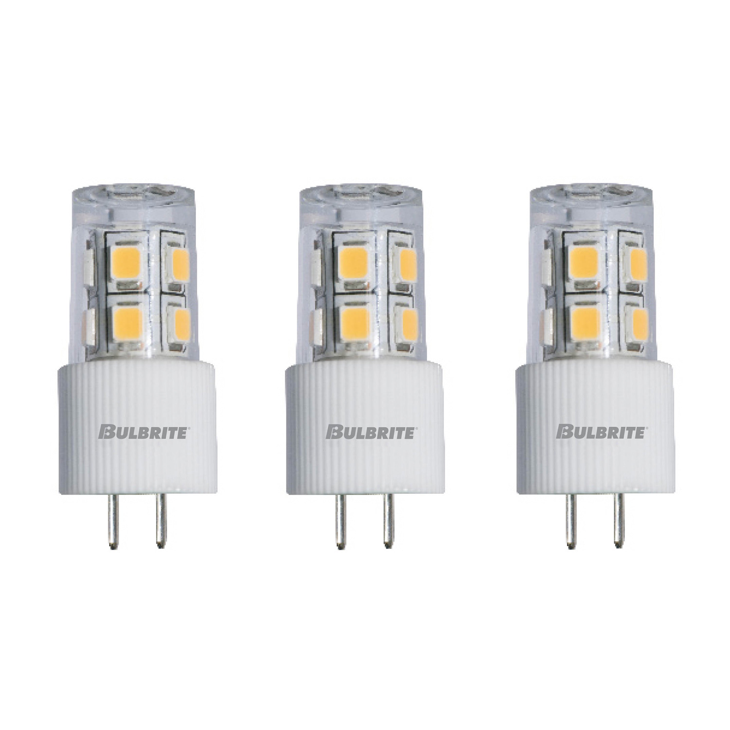 JC 2W Non-Dimmable Clear LED Light Bulb with G4 Base, 3000K, 180 Lumens, 12V, 3-Pack