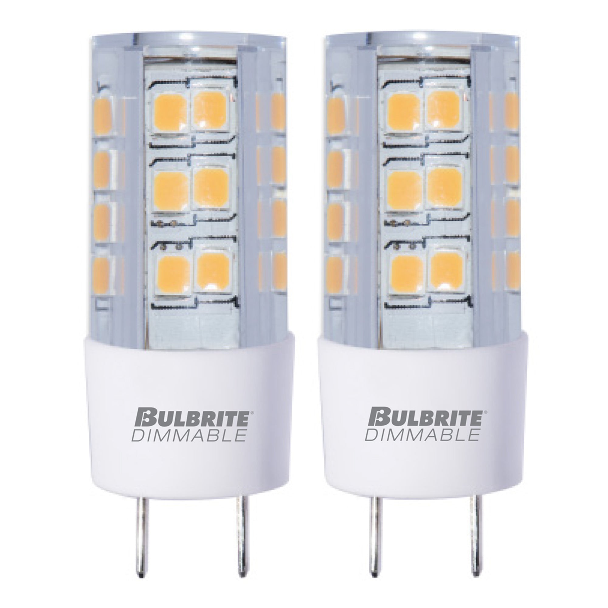 T6 4.5W Dimmable Clear LED Light Bulb with GY8 Base, 3000K, 400 Lumens, 3-Pack