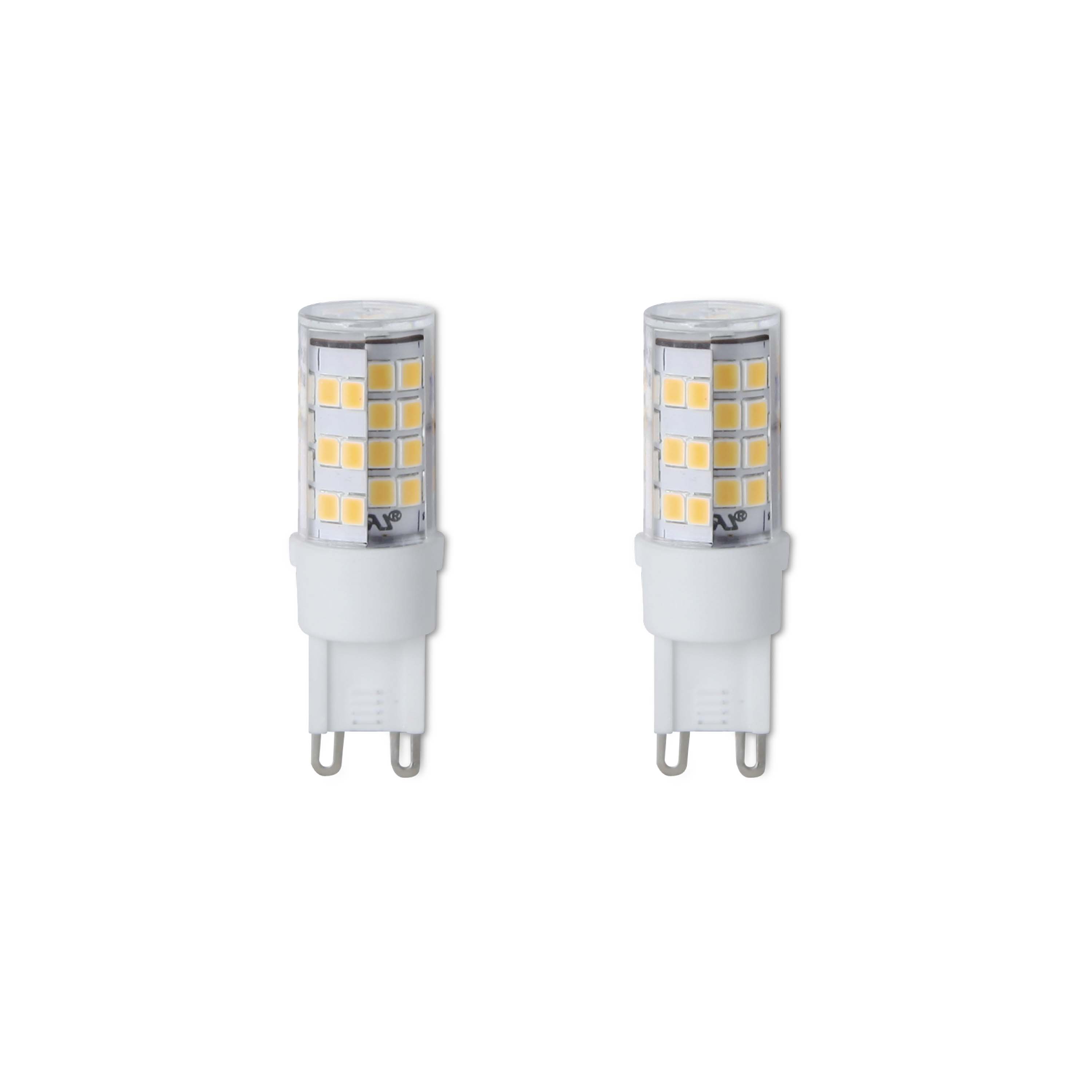 T6 4.5W Dimmable Clear LED Light Bulb with G9 Base, 2700K, 400 Lumens, 2-Pack