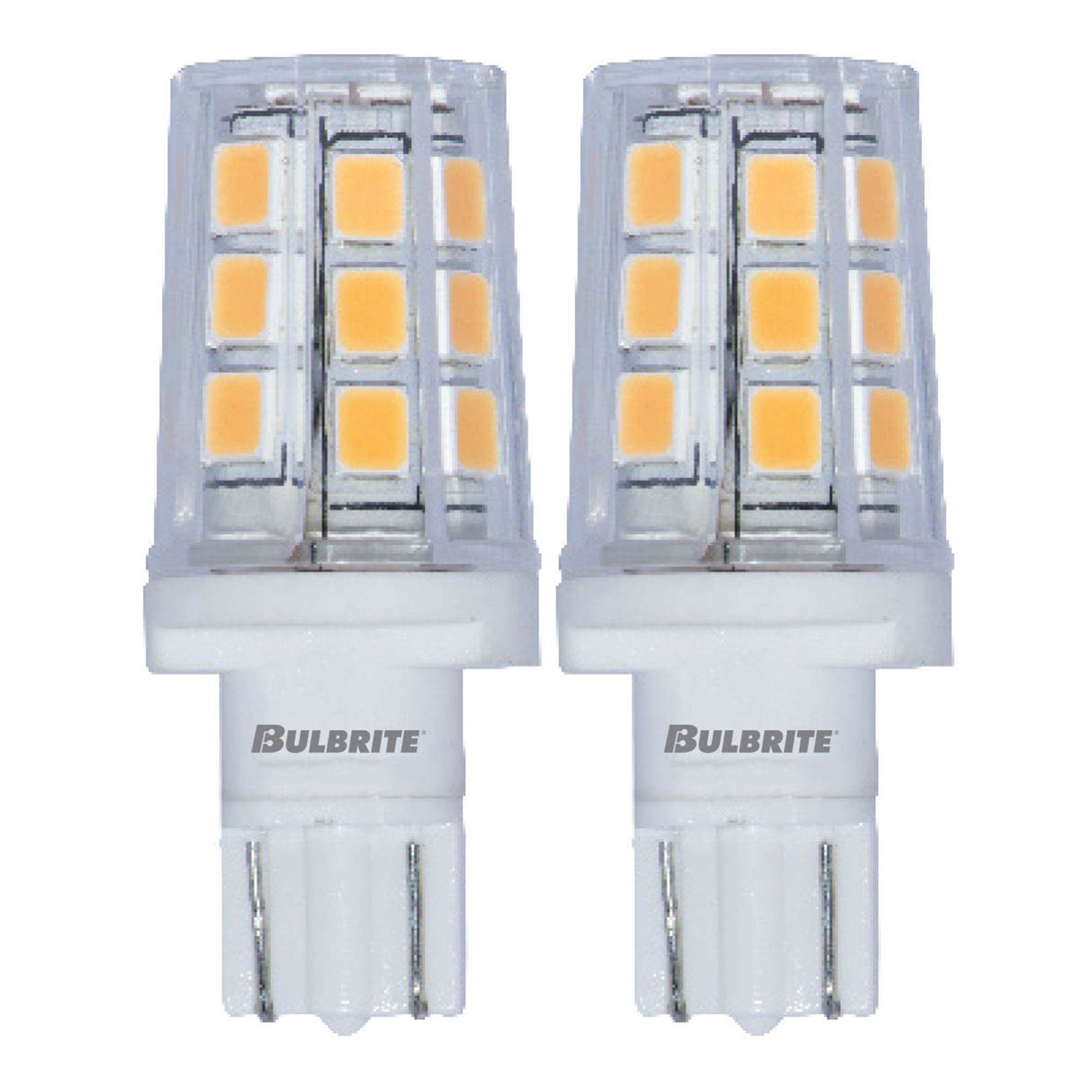 T5 2.5W Non-Dimmable Clear LED Light Bulb with WEDGE Base, 2700K, 230 Lumens, 12V, 2-Pack