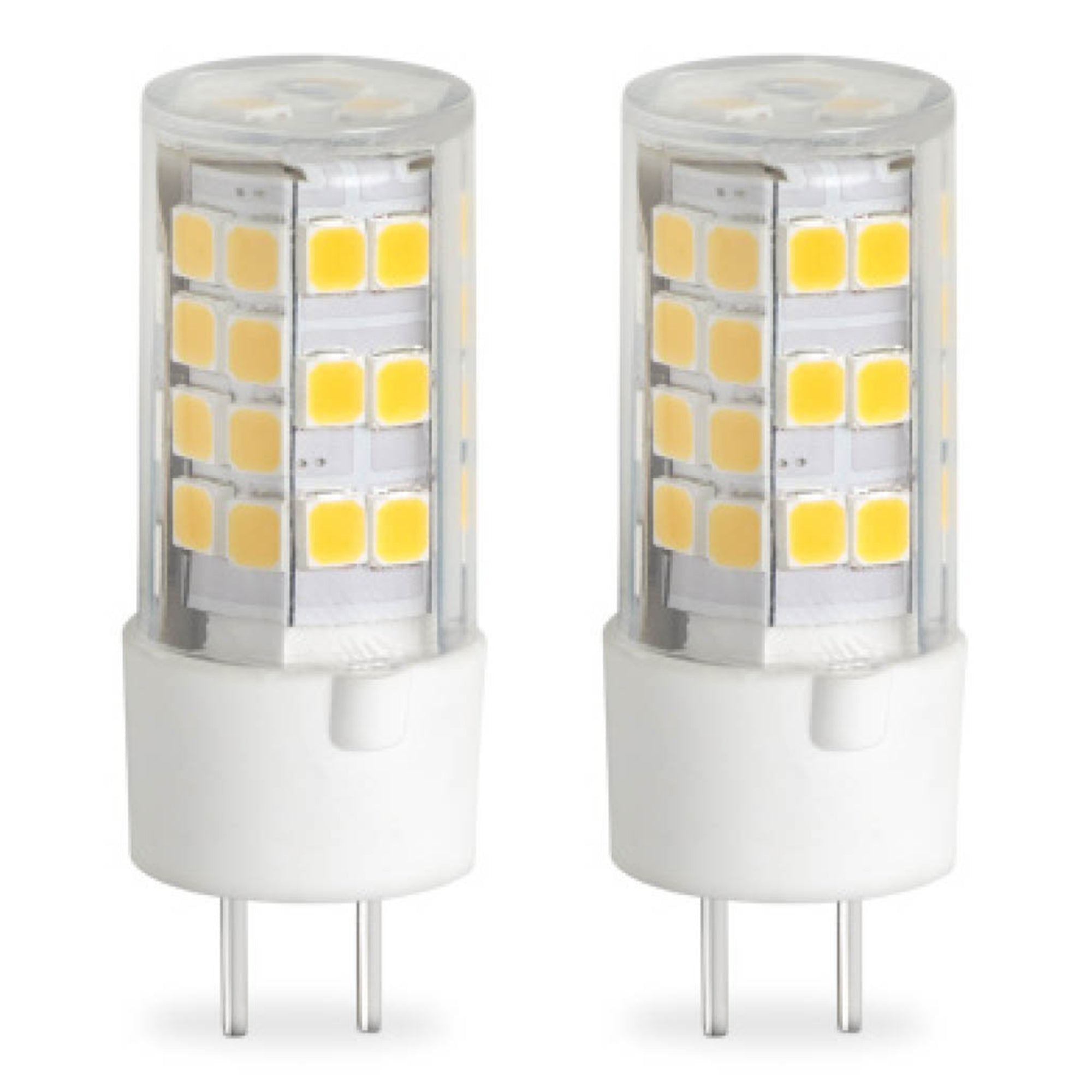 T6 4.5W Dimmable Clear LED Light Bulb with GY6.35 Base, 3000K, 400 Lumens, 2-Pack
